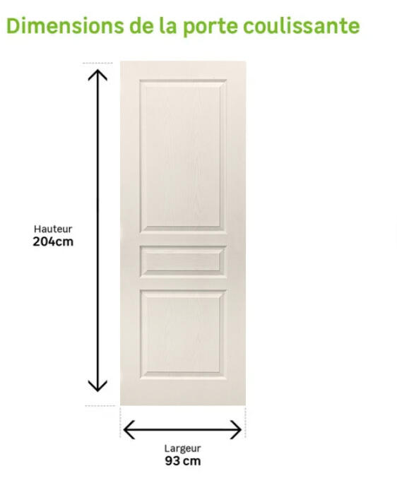 Porte coulissante postformé bois, H.204 x l.63 cm - 3