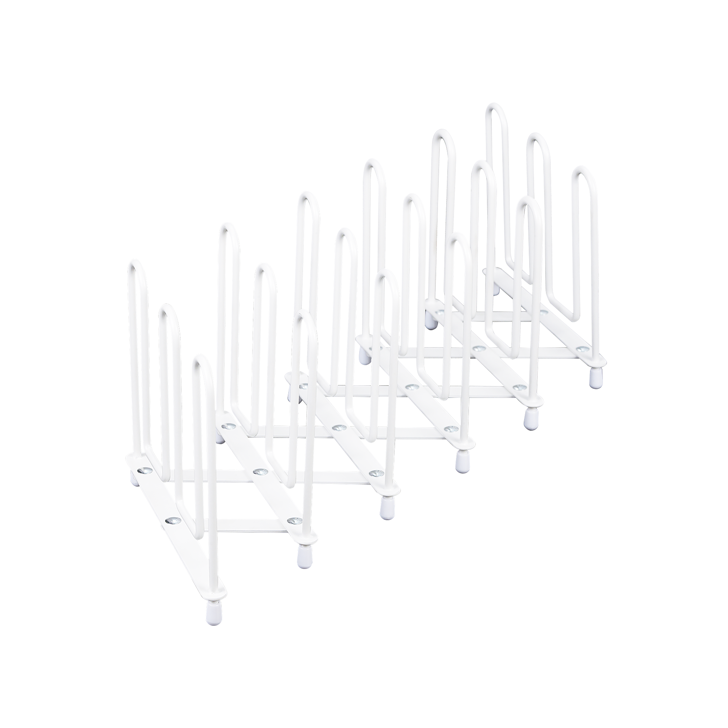 Stojak na pokrywki i patelnie rozsuwany biały Delinia