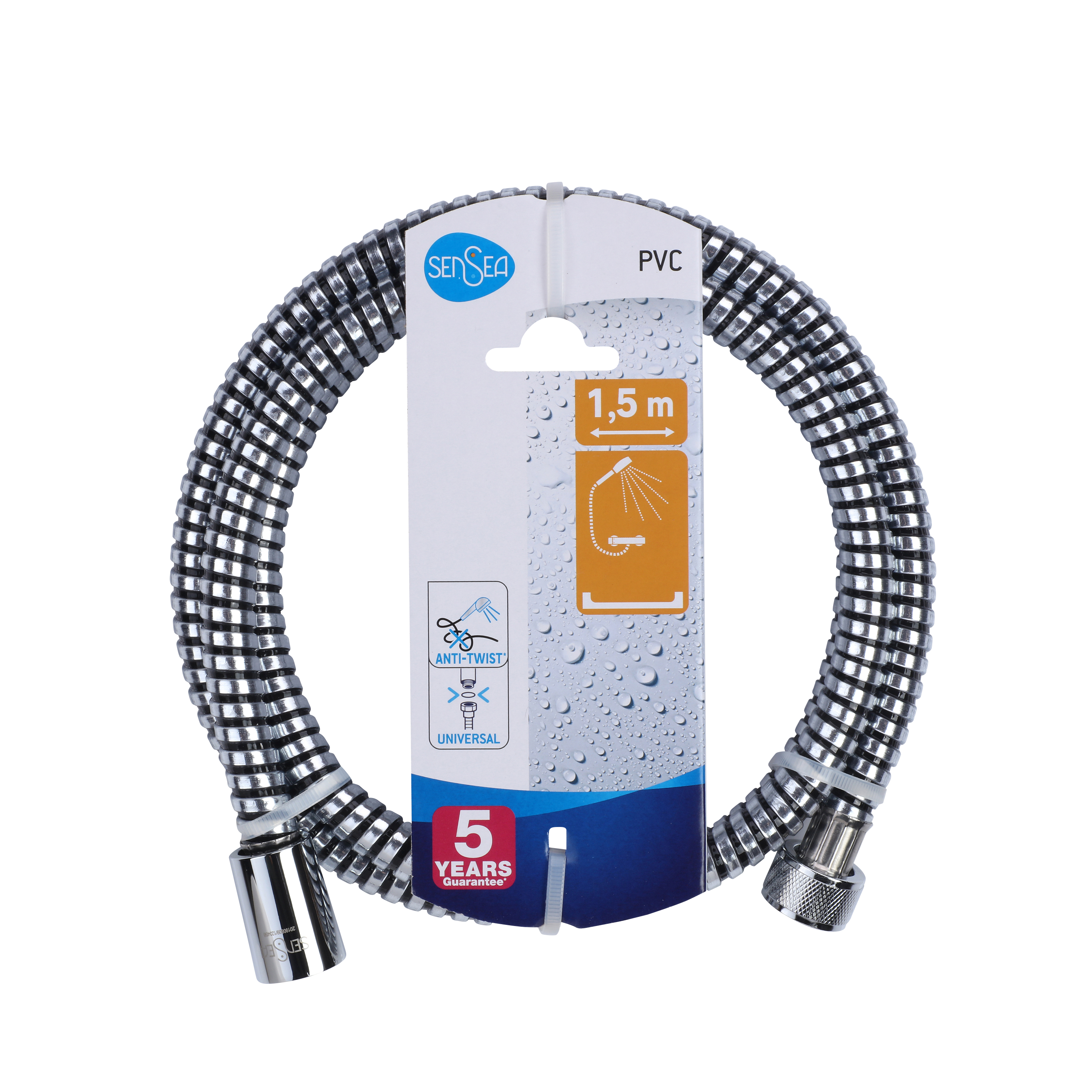 Wąż prysznicowy czarny PVC 150 cm Sensea - 4