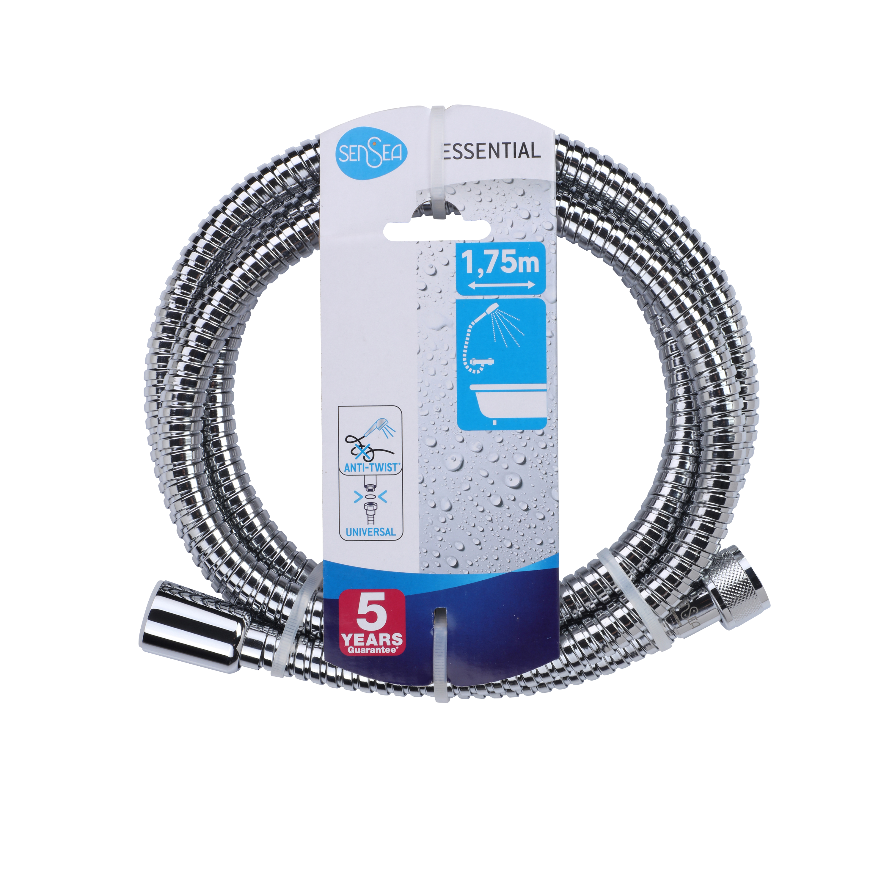 Wąż prysznicowy chrom Essential 175 cm Sensea - 4