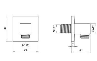 Toma de agua cuadrada maier negro mate