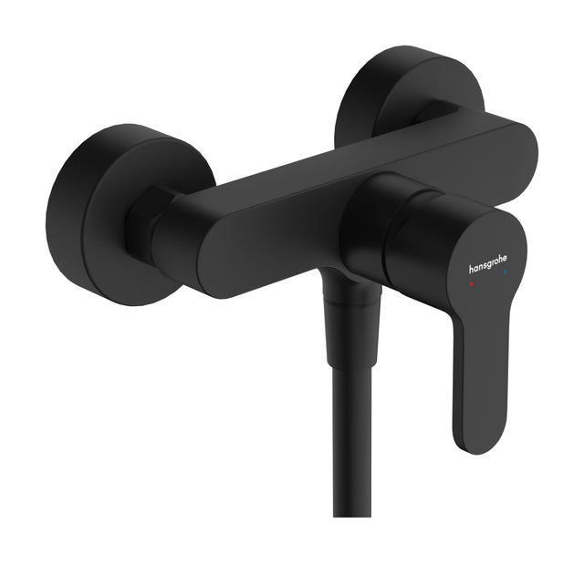 Mitigeur de douche mécanique noir brossé, Stamis, HANSGROHE