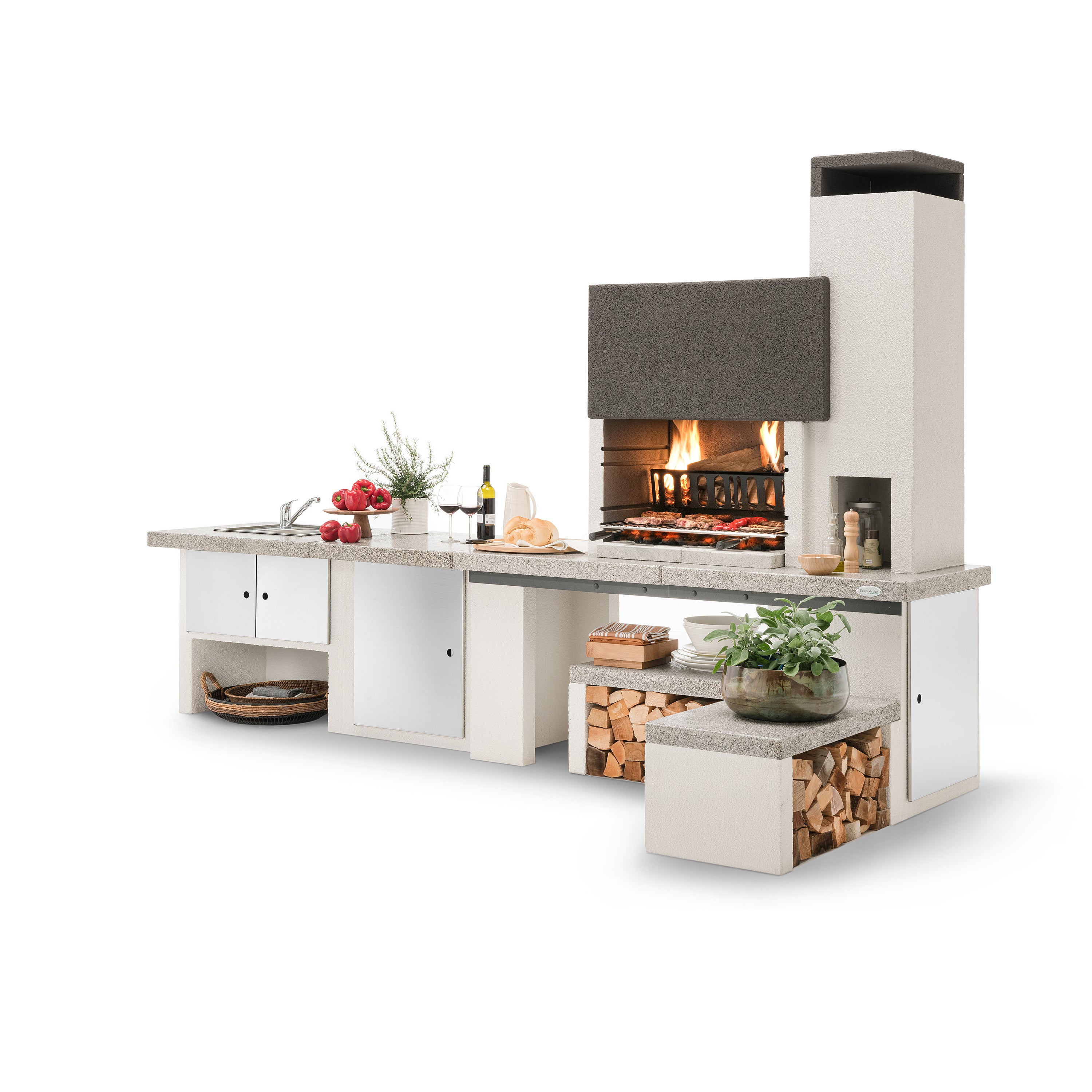 Barbecue fisso a legna e carbonella New York EASY GARDEN BY PALAZZETTI L 180 x H 230 x P 120 cm - 5