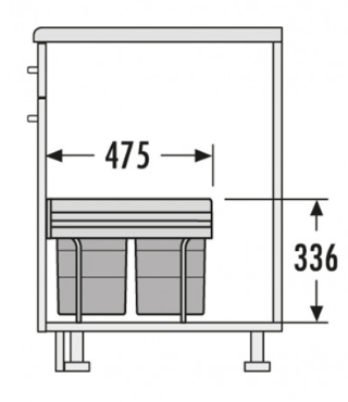 Poubelle coulissante de cuisine 18+18L HAILO Tandem acier anthracite - 4