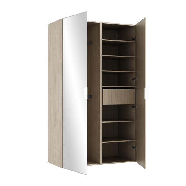 Dressing SPACEO Evo'M, façade chêne / caisson chêne H.204.8 x l.120 x P.54 cm