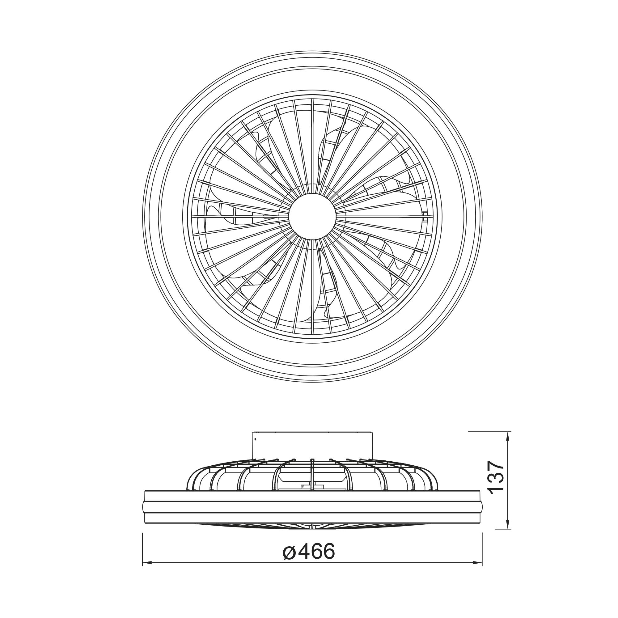 Ventilateur de plafond LED, Gamer, 46.6 cm, MANTRA, blanc - 4