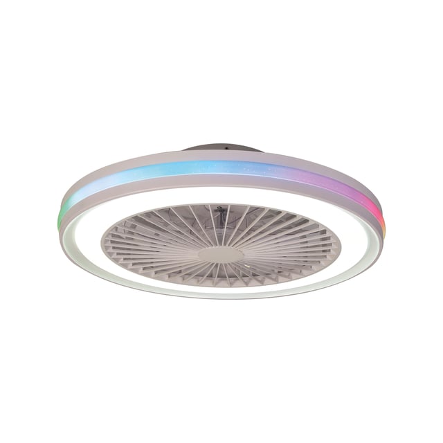 Ventilateur de plafond LED, Gamer, variation de blanc & couleur, MANTRA, blanc