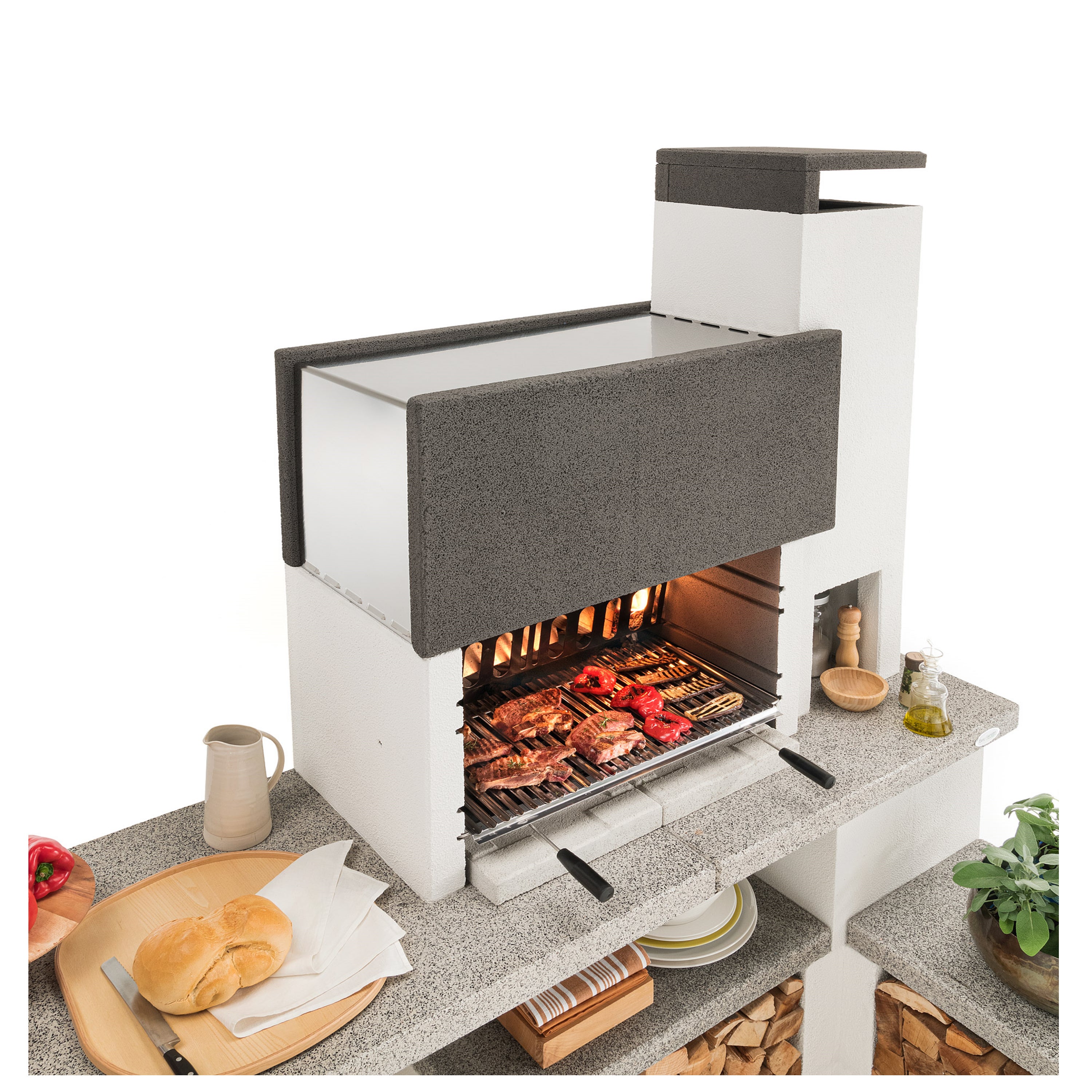 Barbecue fisso a legna e carbonella New York EASY GARDEN BY PALAZZETTI L 180 x H 230 x P 120 cm - 6