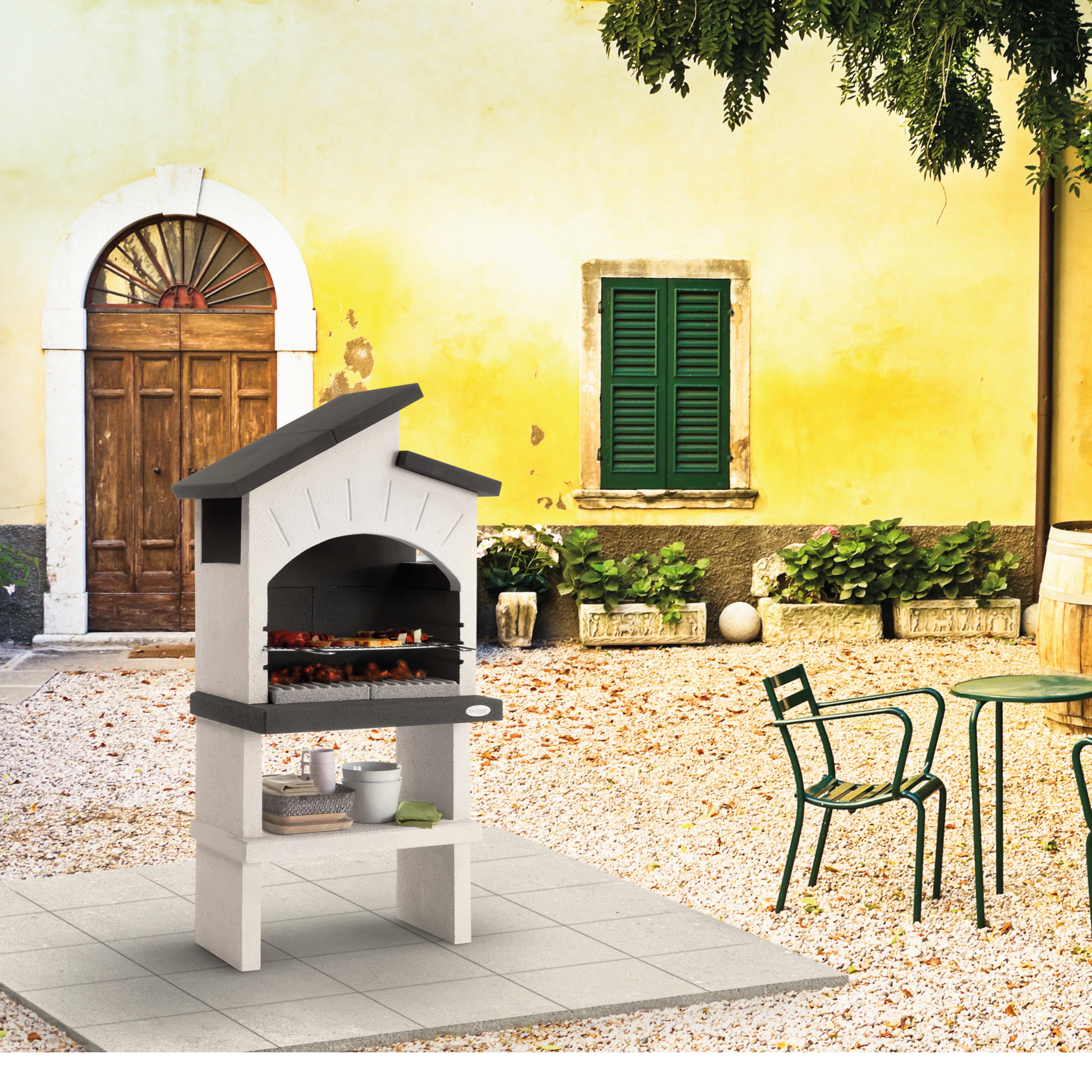 Barbecue fisso a legna e carbonella Barbecue Vieste EASY GARDEN BY PALAZZETTI L 92 x H 173 x P 59 cm - 2