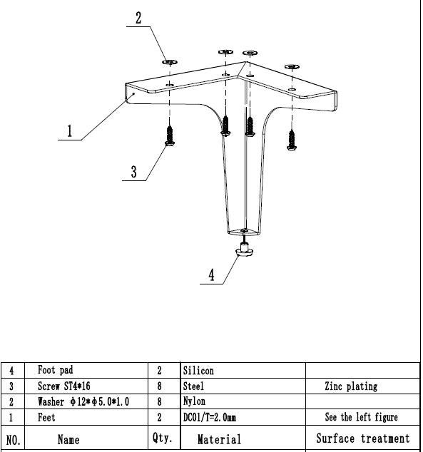 Lot de 2 pieds de meubles métal STANDERS Léo Blanc mat - 7