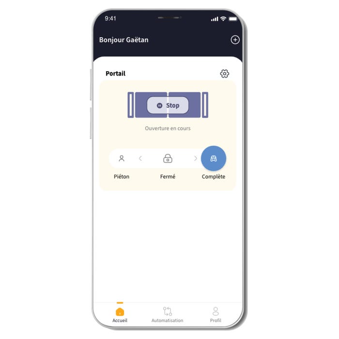 Image informative sur la motorisation connectée à vérins pour portail battant Extel Umii XV250