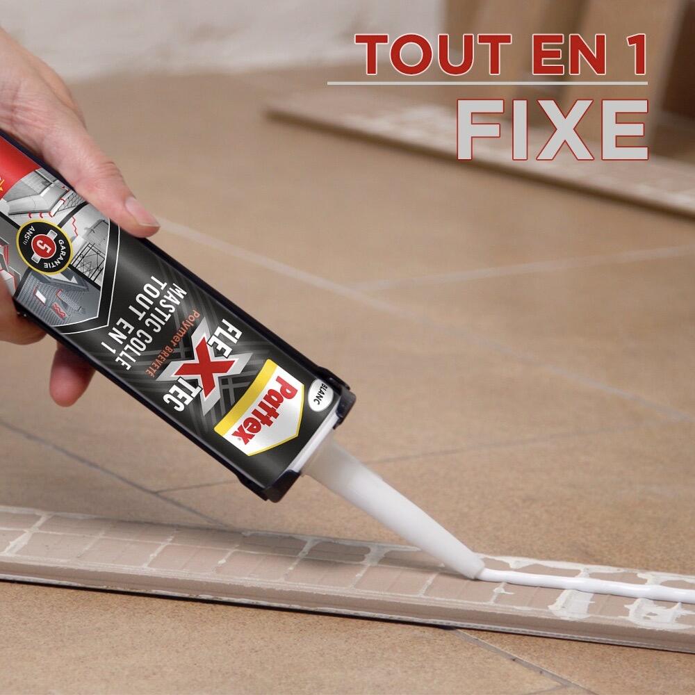 Colle de fixation pâte MS polymère PATTEX Colle & jointe flextec blanc, 389g - 5