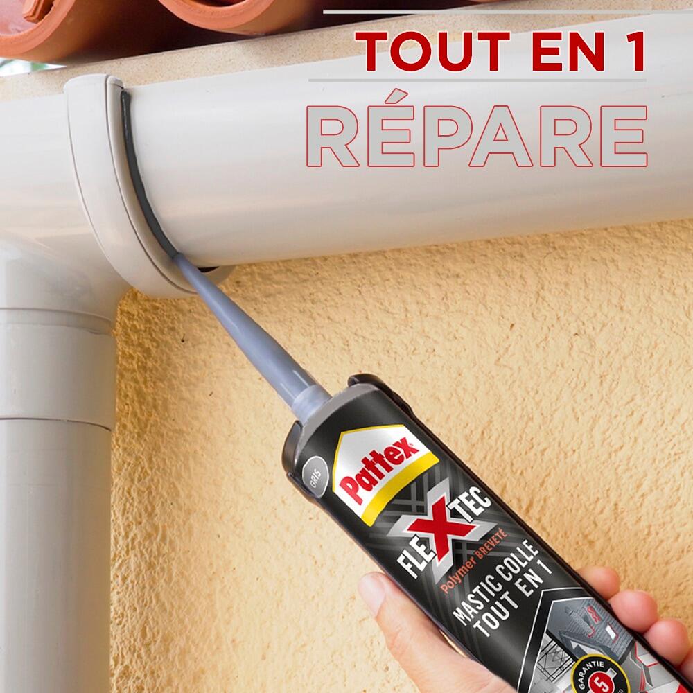 Colle de fixation pâte MS polymère PATTEX Colle & jointe flextec blanc, 389g - 6