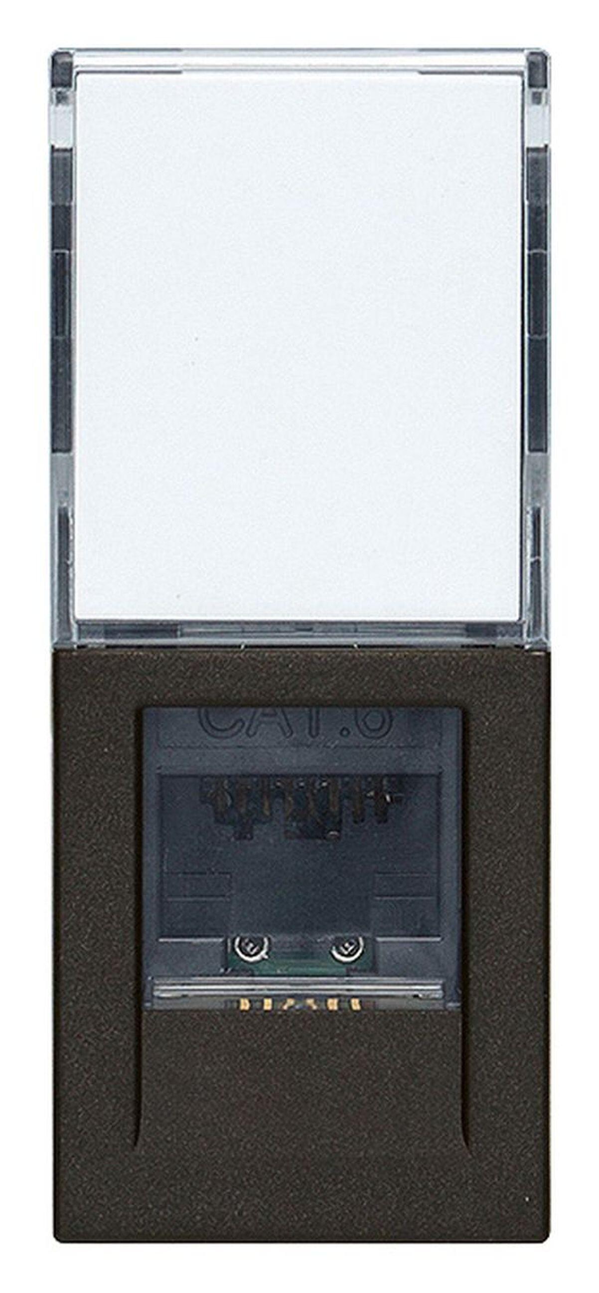 Trendi - Presa coassiale TV moderna lucida tattile+presa Ethernet