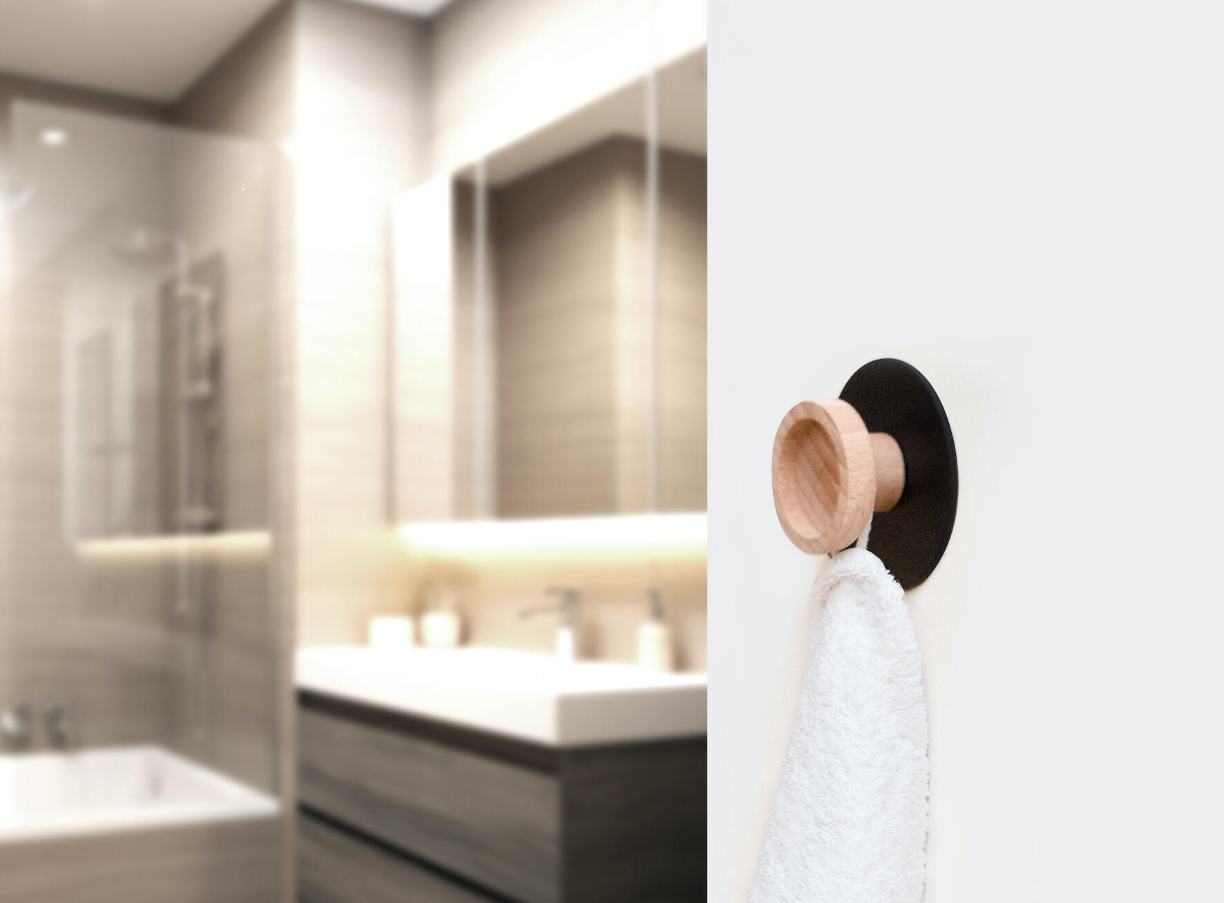 Percha/perchero Sagunto acero negro  con 1 gancho - 2