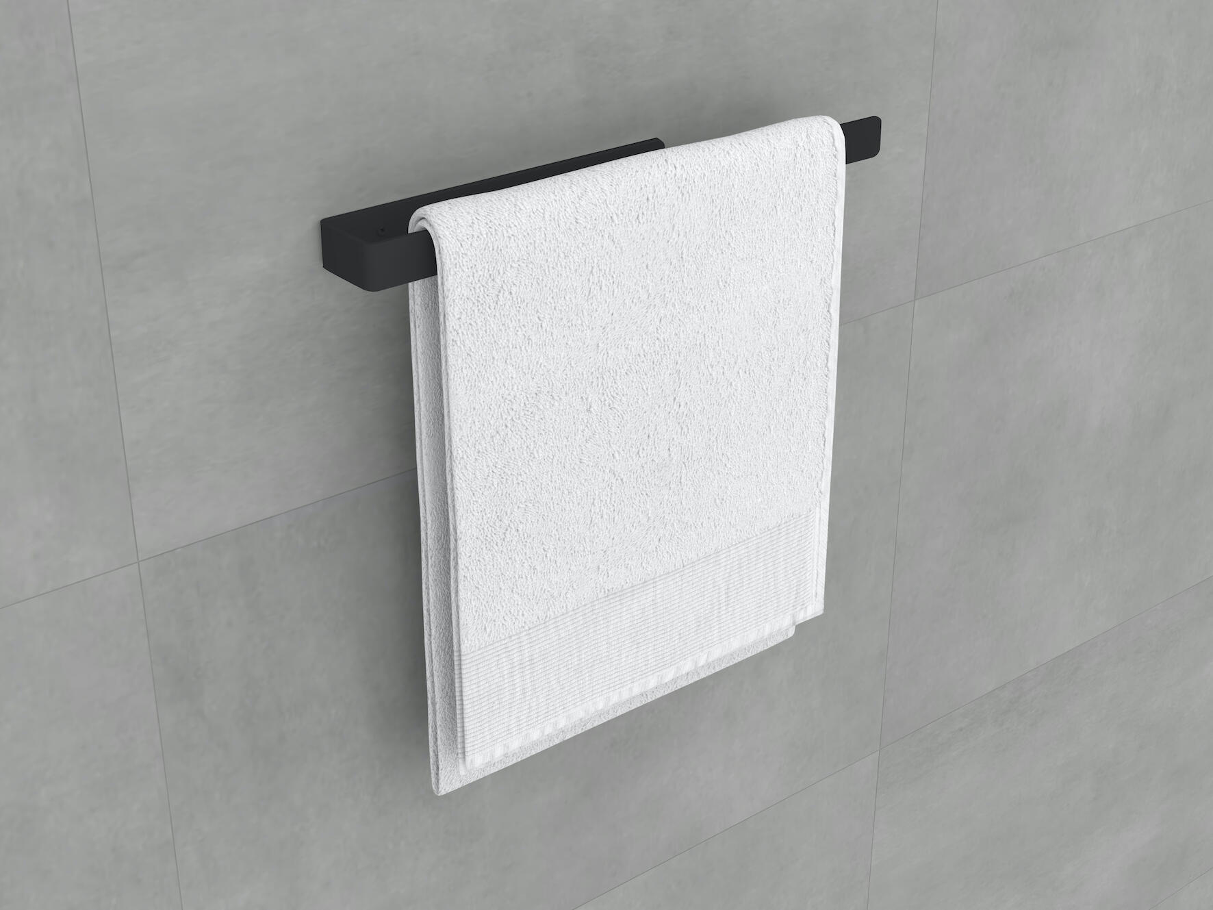 Porte-serviettes mural 1 barre à visser / à coller noir Cartago REUNION INDUSTRI - 4