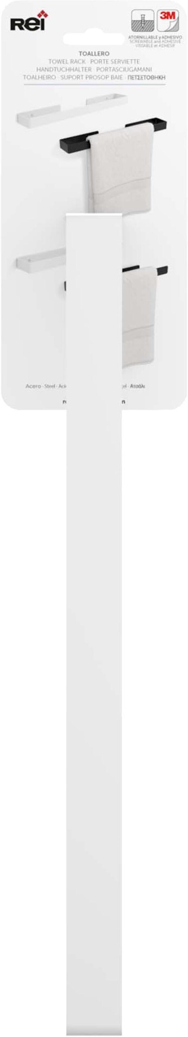 Porte-serviettes mural 1 barre à visser / à coller blanc Cartago REUNION INDUSTR - 2