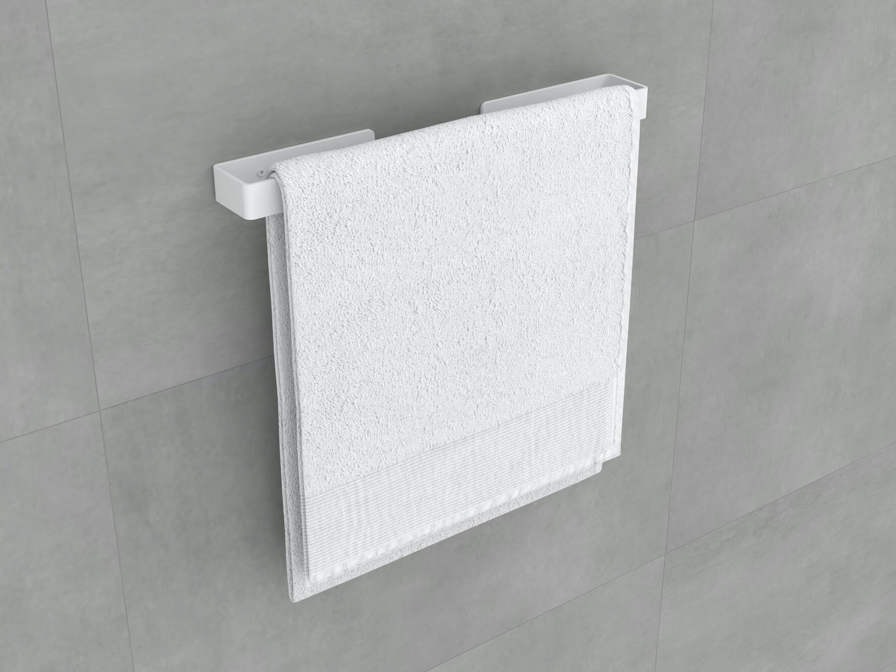 Porte-serviettes mural 1 barre à visser / à coller blanc Cartago REUNION INDUSTR - 6