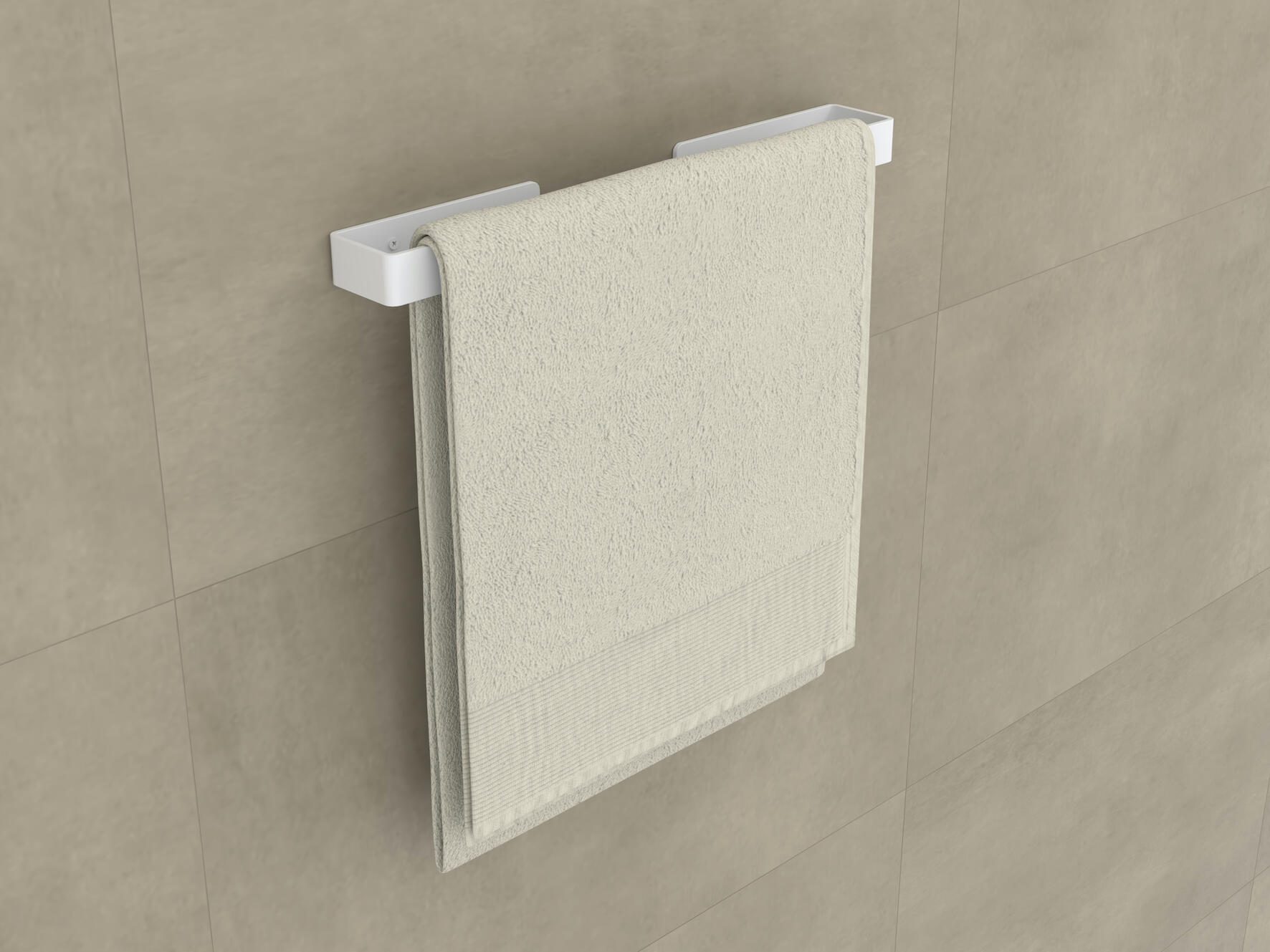 Porte-serviettes mural 1 barre à visser / à coller blanc Cartago REUNION INDUSTR - 5