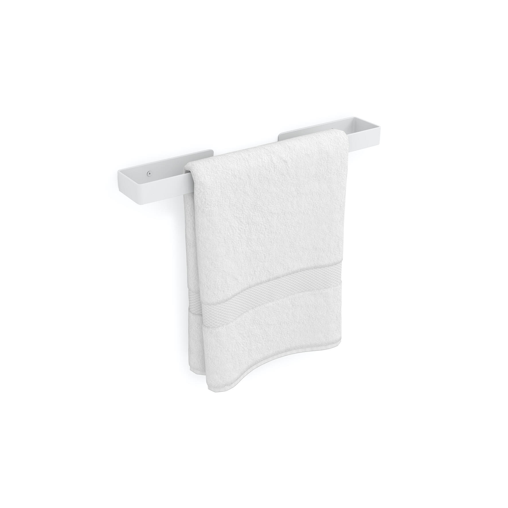 Porte-serviettes mural 1 barre à visser / à coller blanc Cartago REUNION INDUSTR - 4
