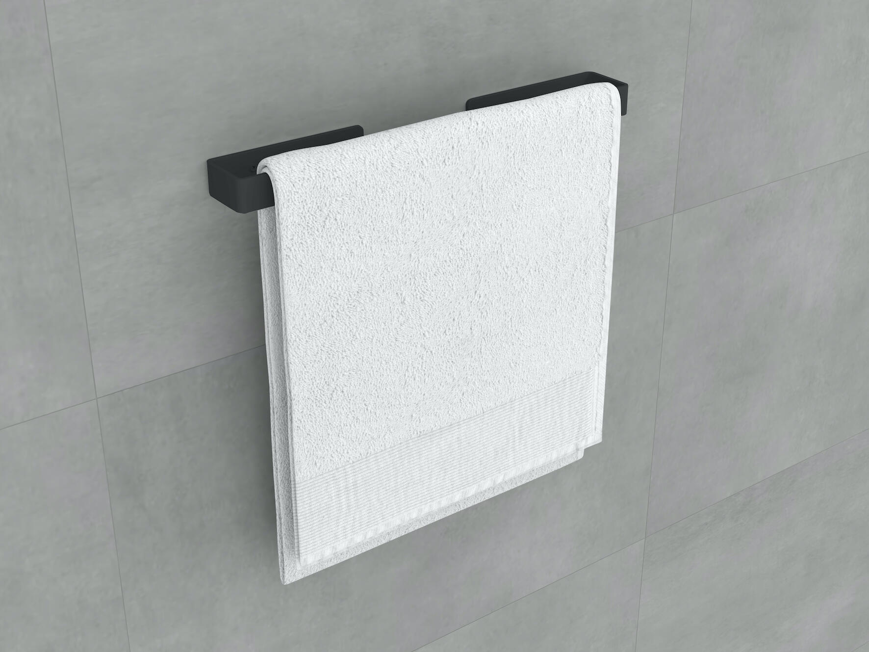 Porte-serviettes mural 1 barre à visser / à coller noir Cartago REUNION INDUSTRI - 4