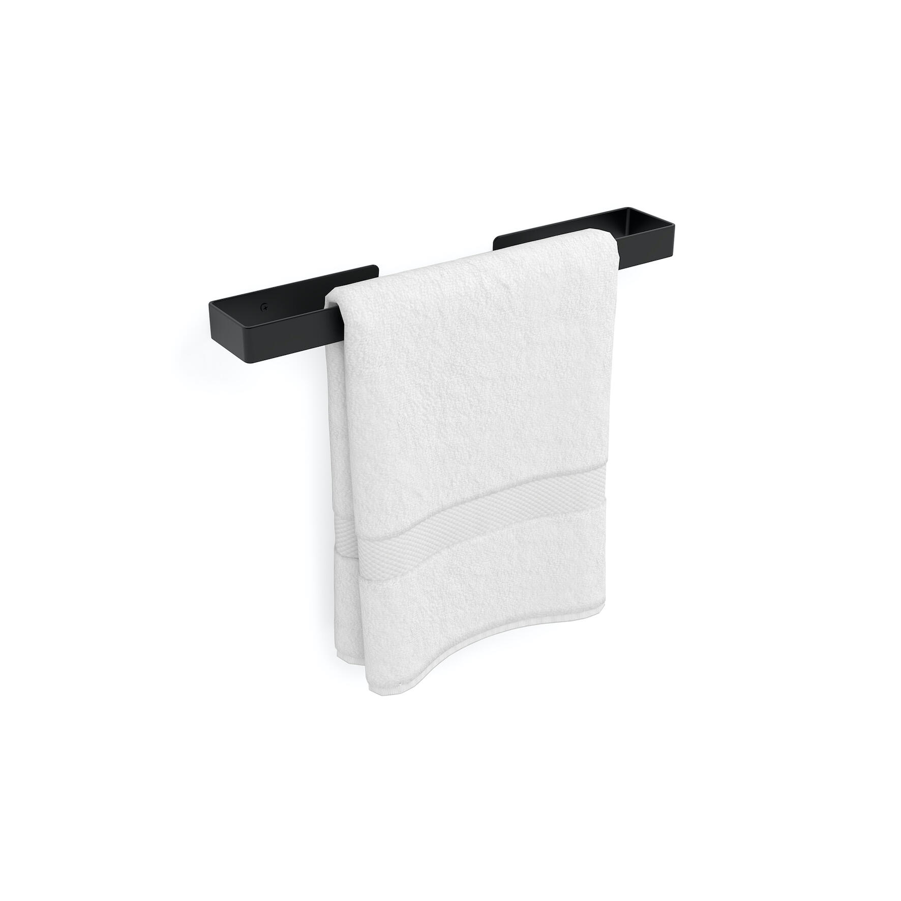 Porte-serviettes mural 1 barre à visser / à coller noir Cartago REUNION INDUSTRI - 5