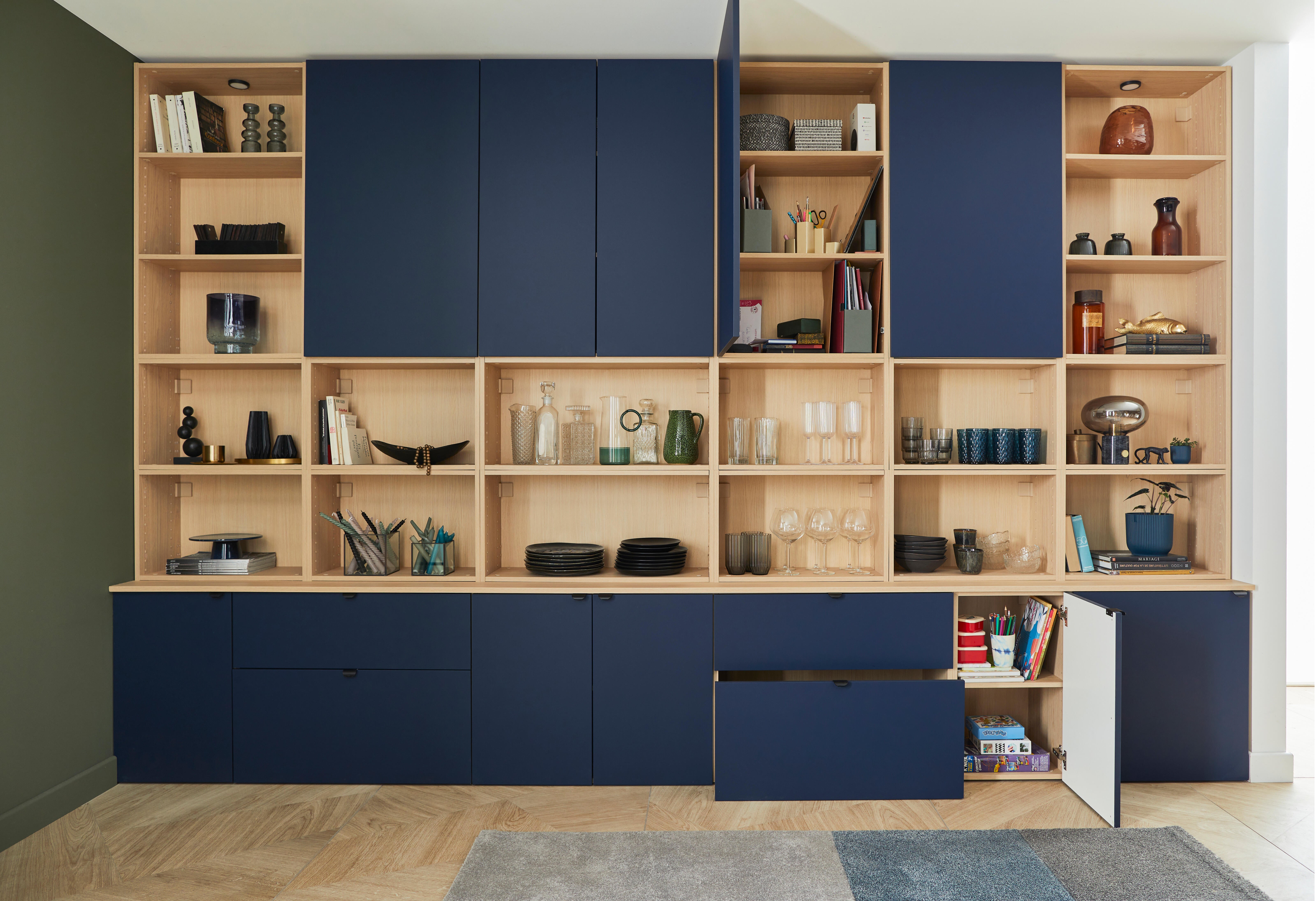 Conjunto de 2 prateleiras carvalho 76,8x36 cm Spaceo Evo´M - 12