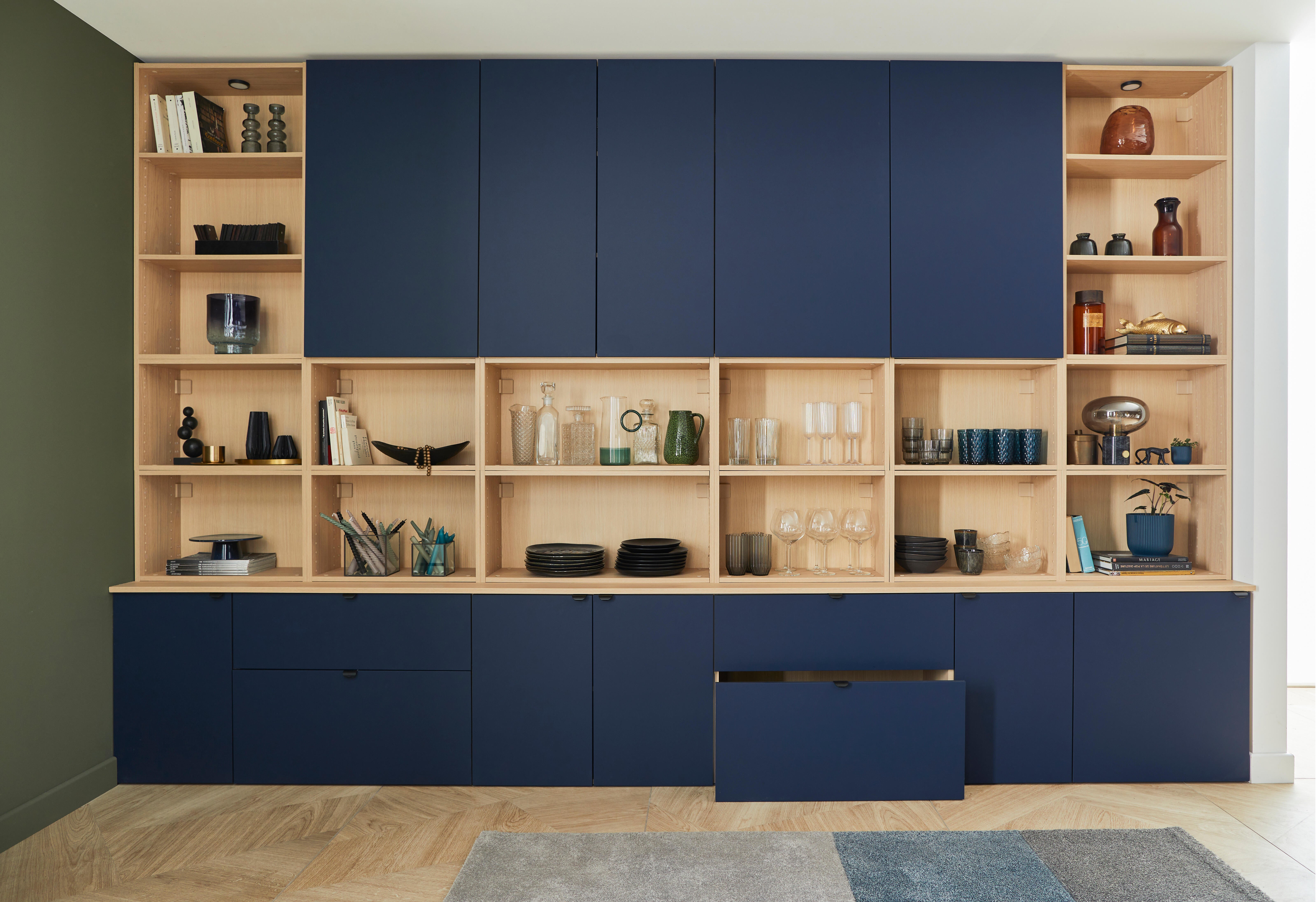 Conjunto de 2 prateleiras carvalho 76,8x36 cm Spaceo Evo´M - 14