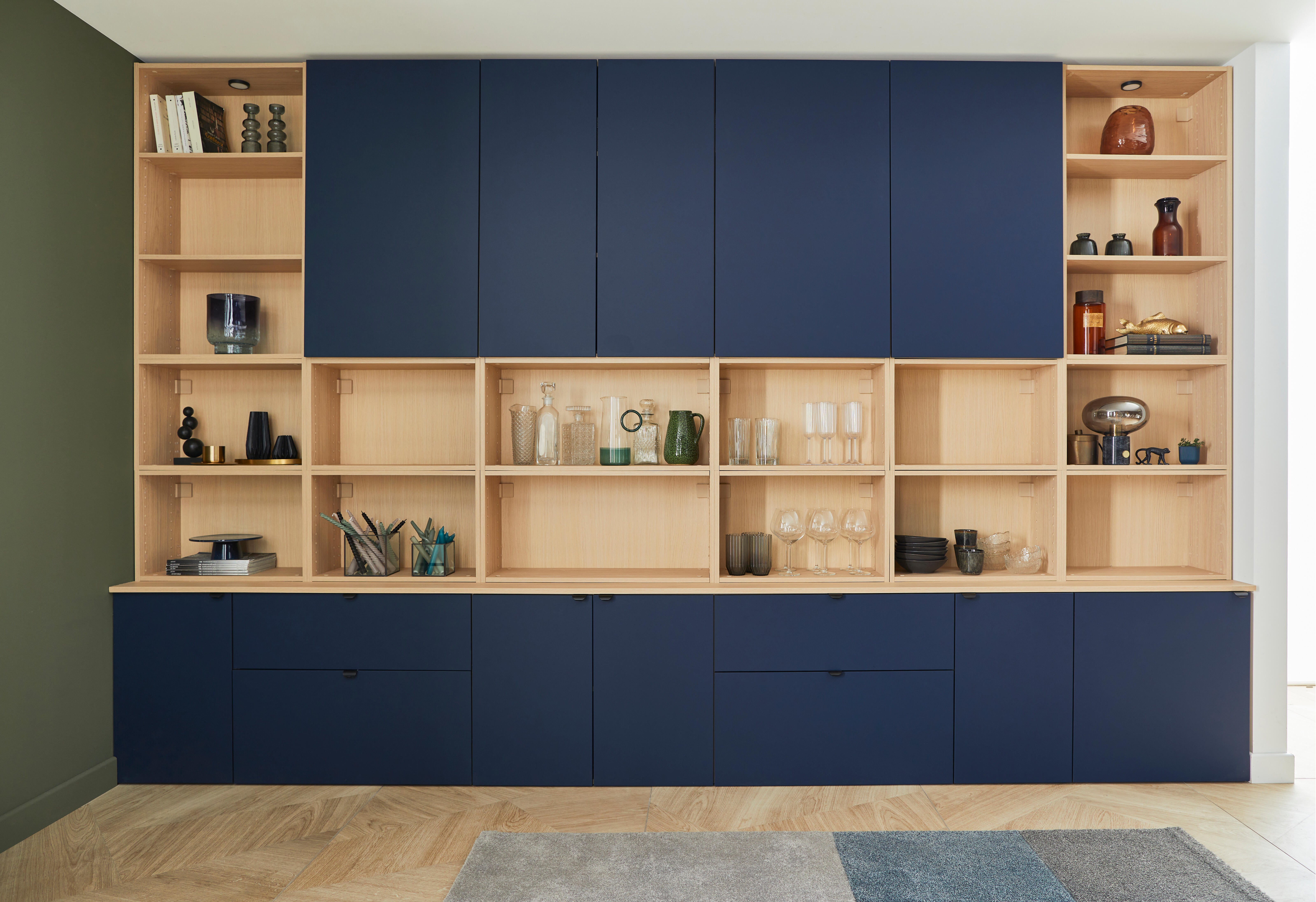 Conjunto de 2 prateleiras carvalho 76,8x36 cm Spaceo Evo´M - 16