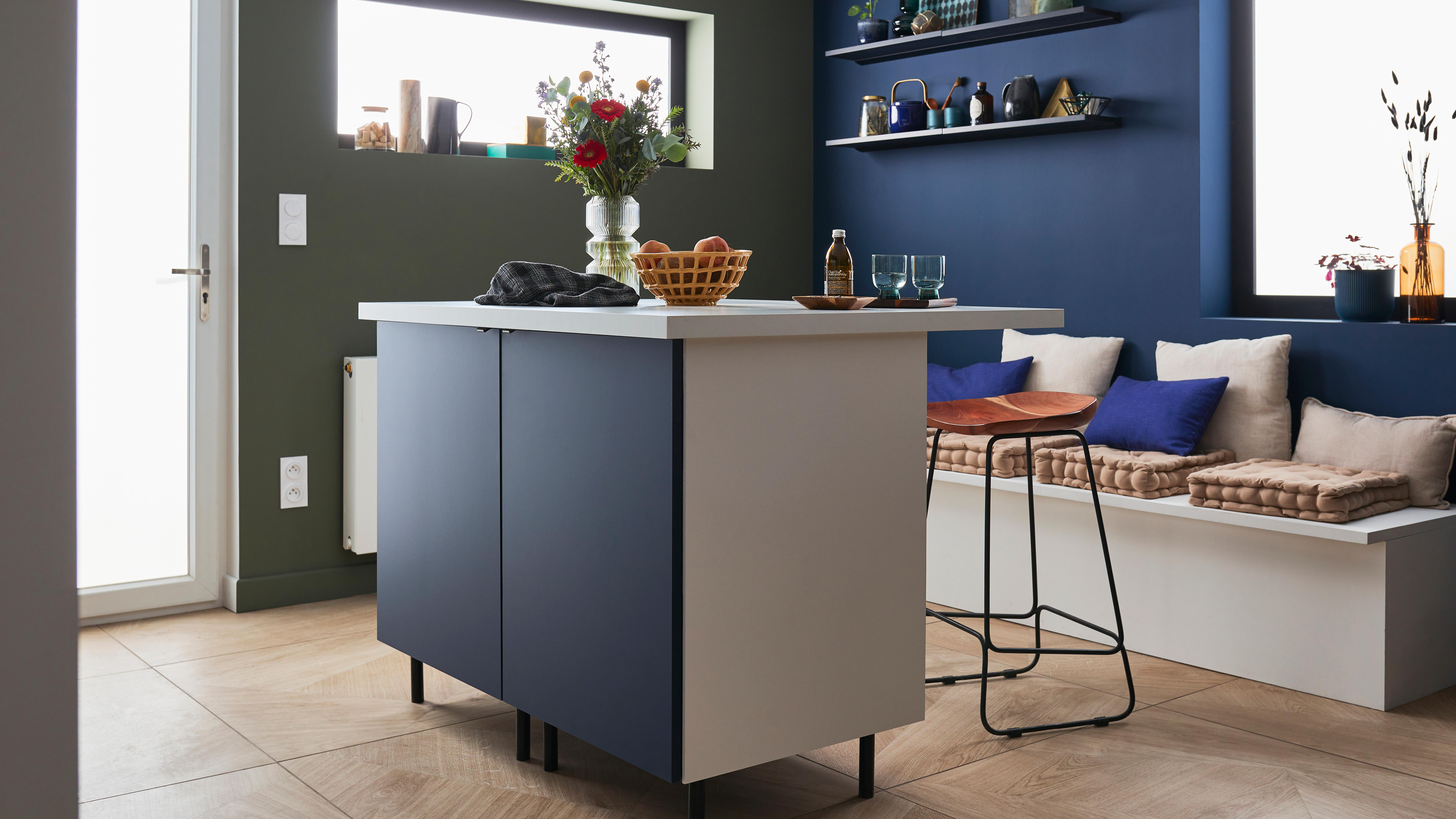 Poignée de meuble Neo, aluminium noir laqué, entraxe 32 mm - 2