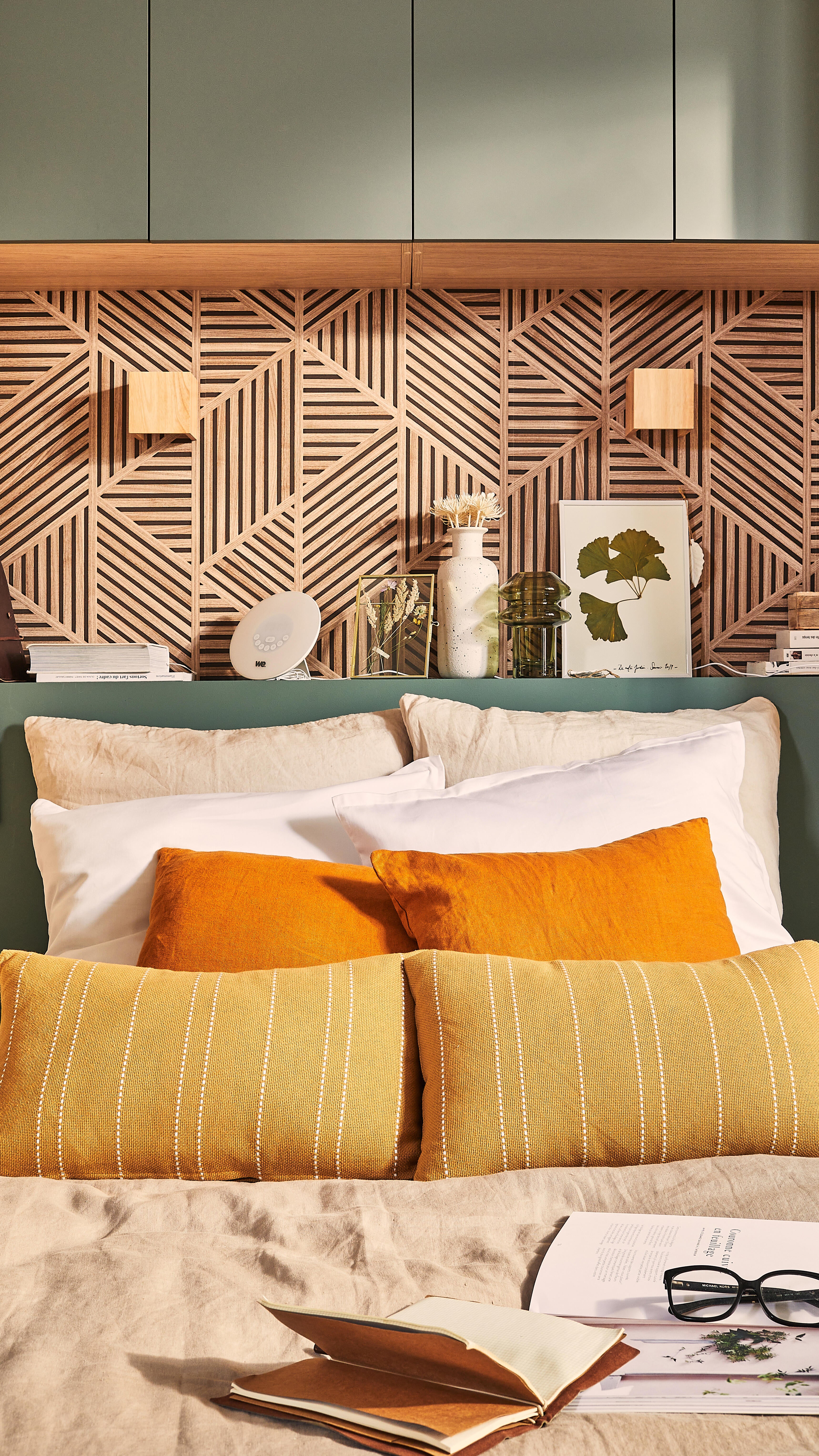 Papier peint intissé Tasseaux géométriques brun - 5