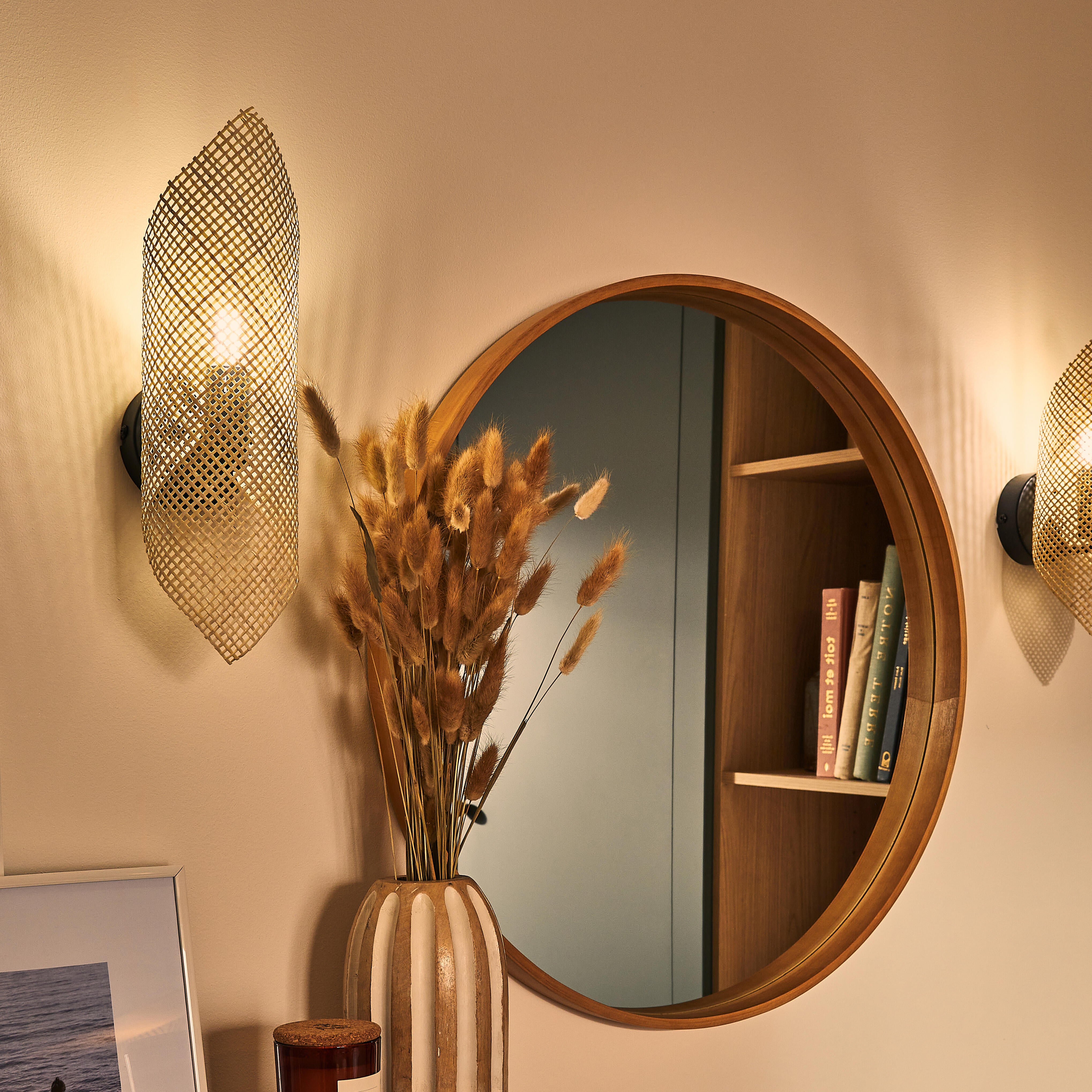 Miroir rond bois naturel Nordik INSPIRE diam.62 cm - 4