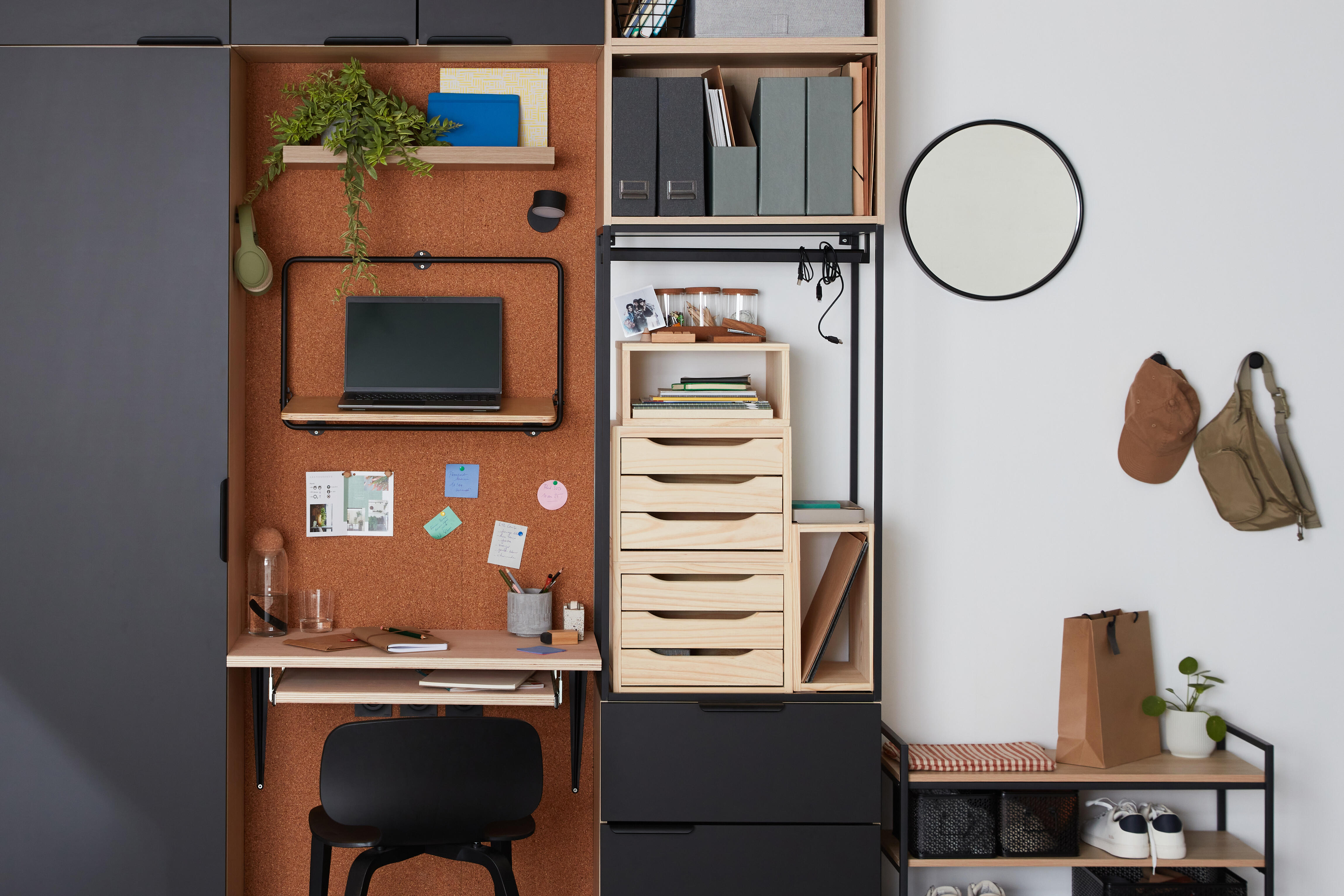 Penderie métal + étagères SPACEO Evo'M Metal Frame H.102,4 X L.60 X P.38 cm - 6