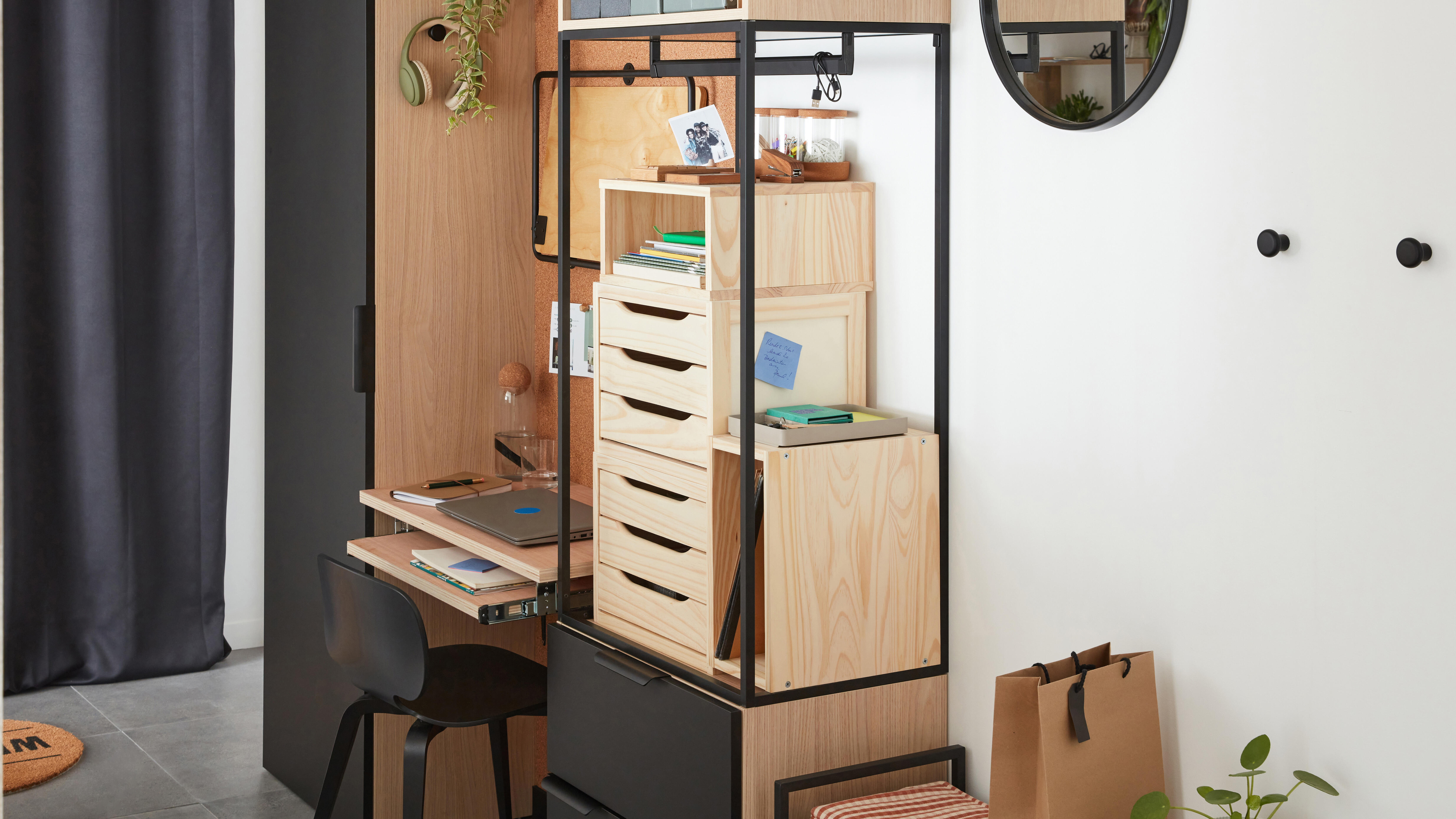 Bloco 3 gavetas pinho 39x30x29,5 cm Decobloc - 12
