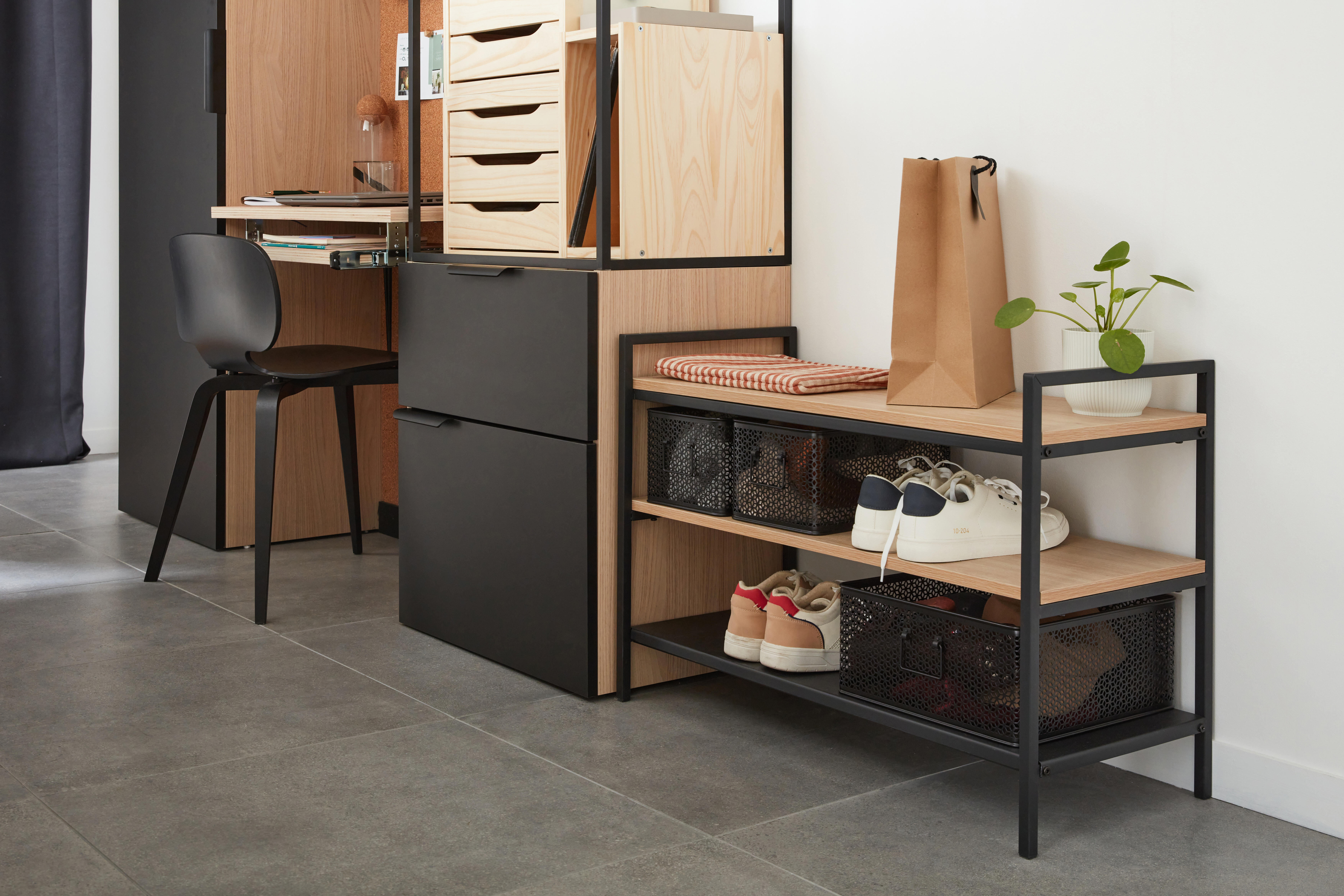 Porte battante SPACEO Evo'M Vienne noir H.230,4 X L.40 cm - 6
