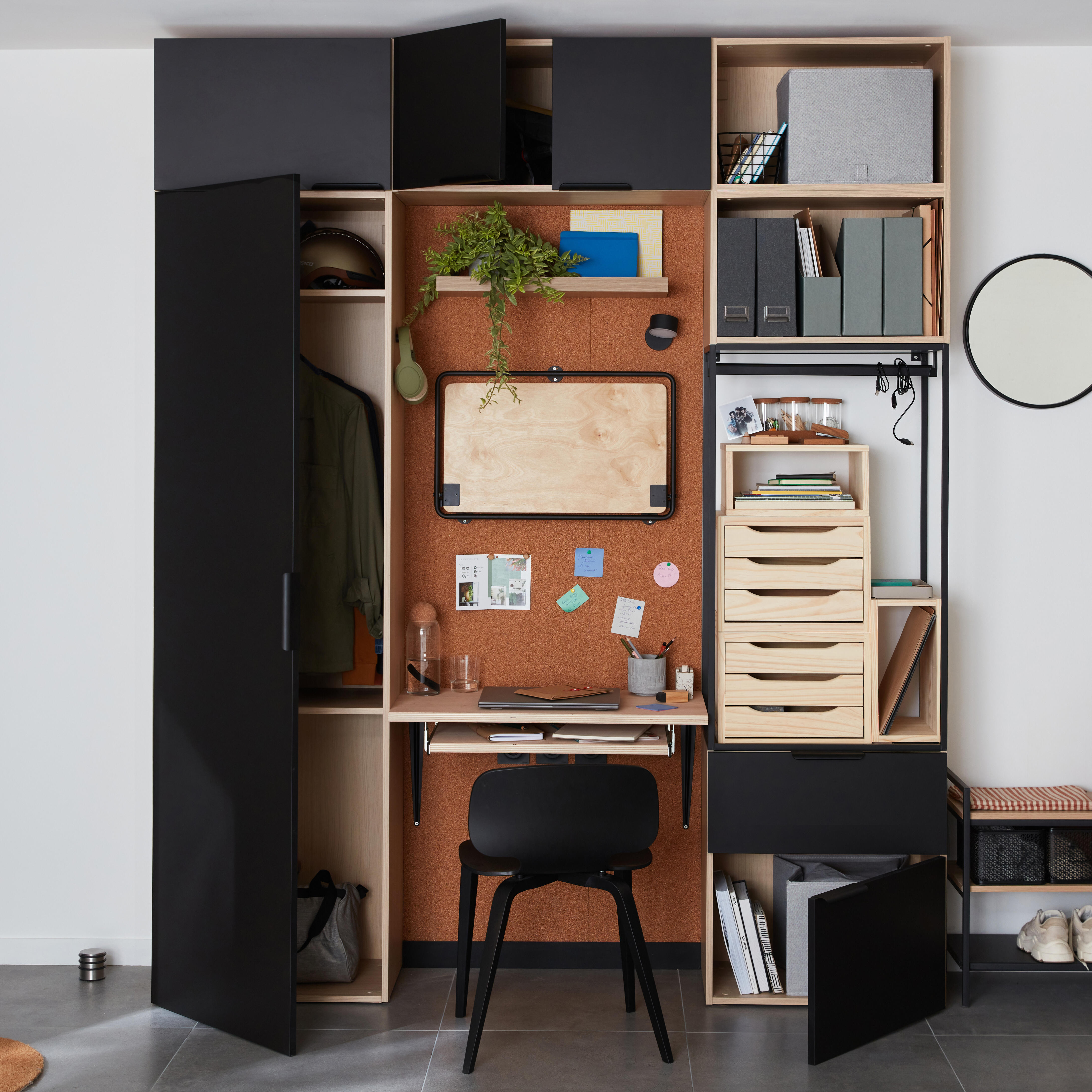 Porte battante SPACEO Evo'M Vienne noir H.204,8 X L.60 cm - 9