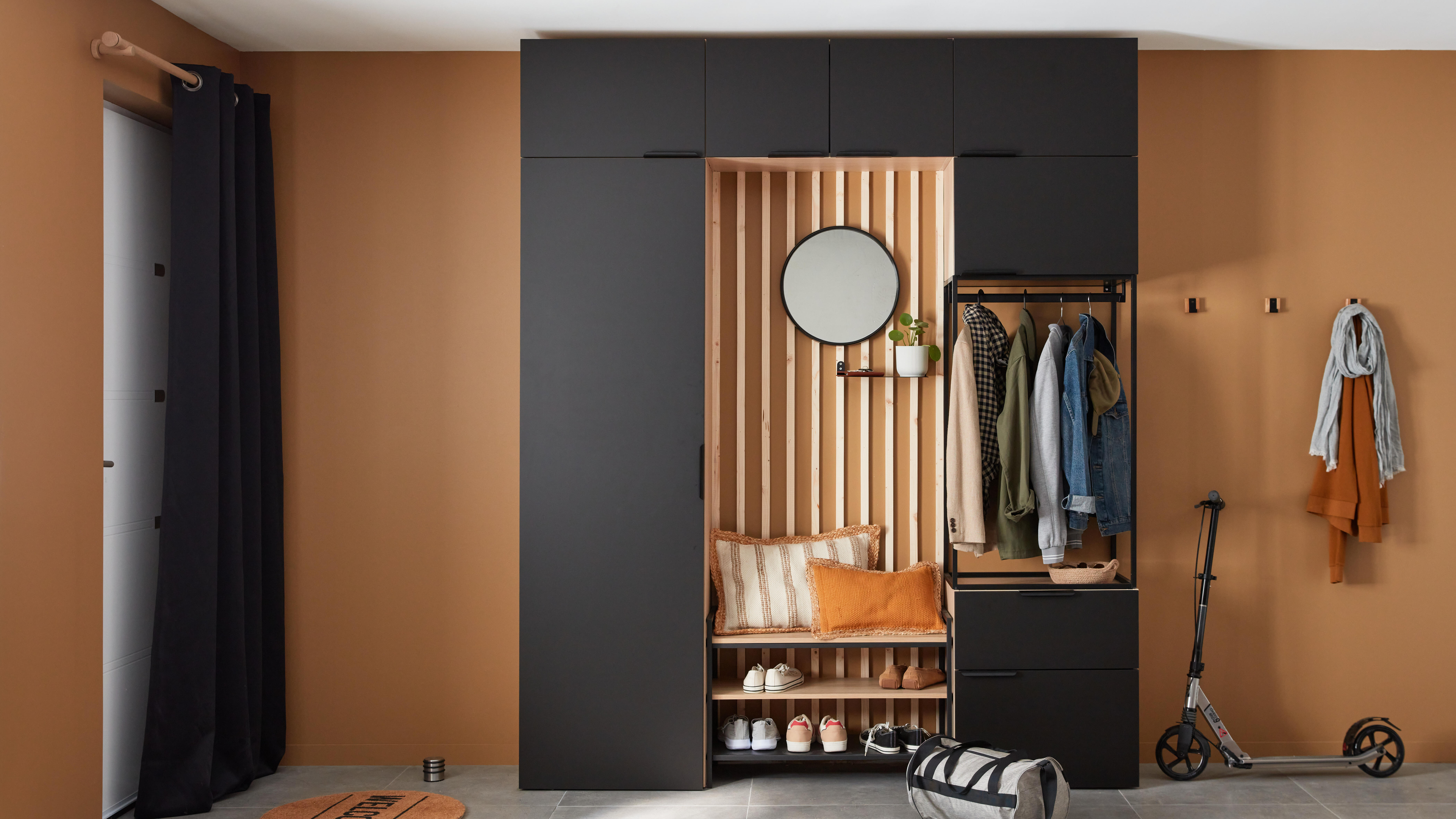 Porte battante SPACEO Evo'M Vienne noir H.204,8 X L.60 cm - 2