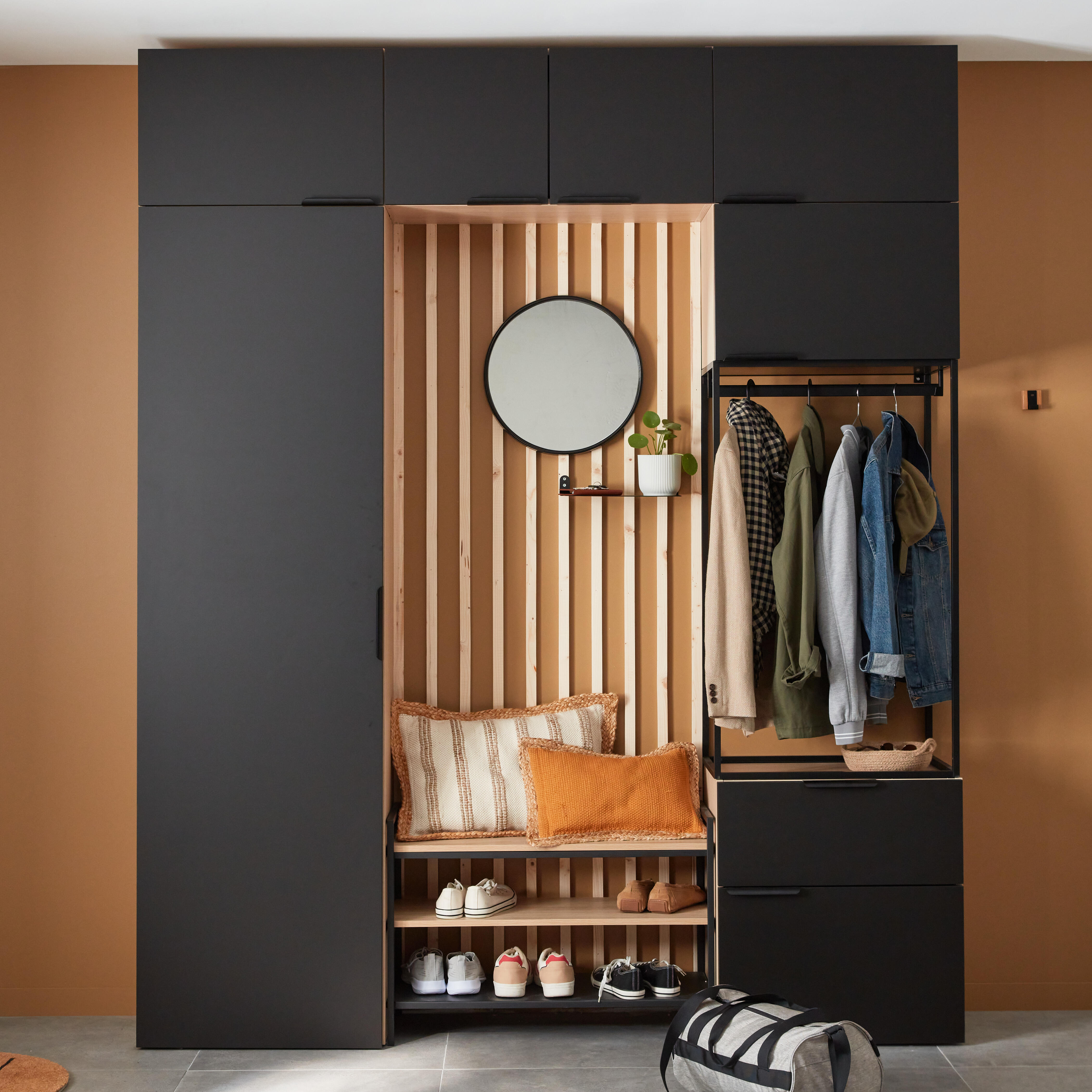 Porte battante SPACEO Evo'M Vienne noir H.230,4 X L.40 cm - 5