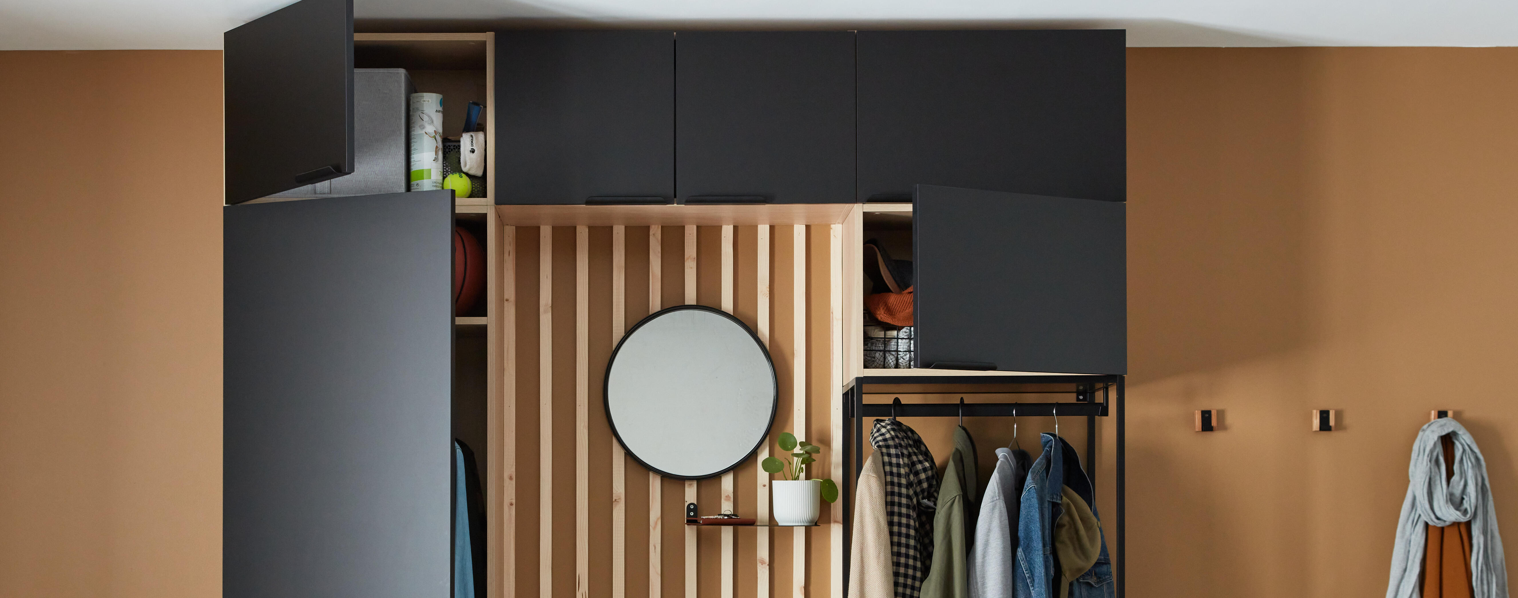 Porte battante SPACEO Evo'M Vienne noir H.38,4 X L.60 cm - 3