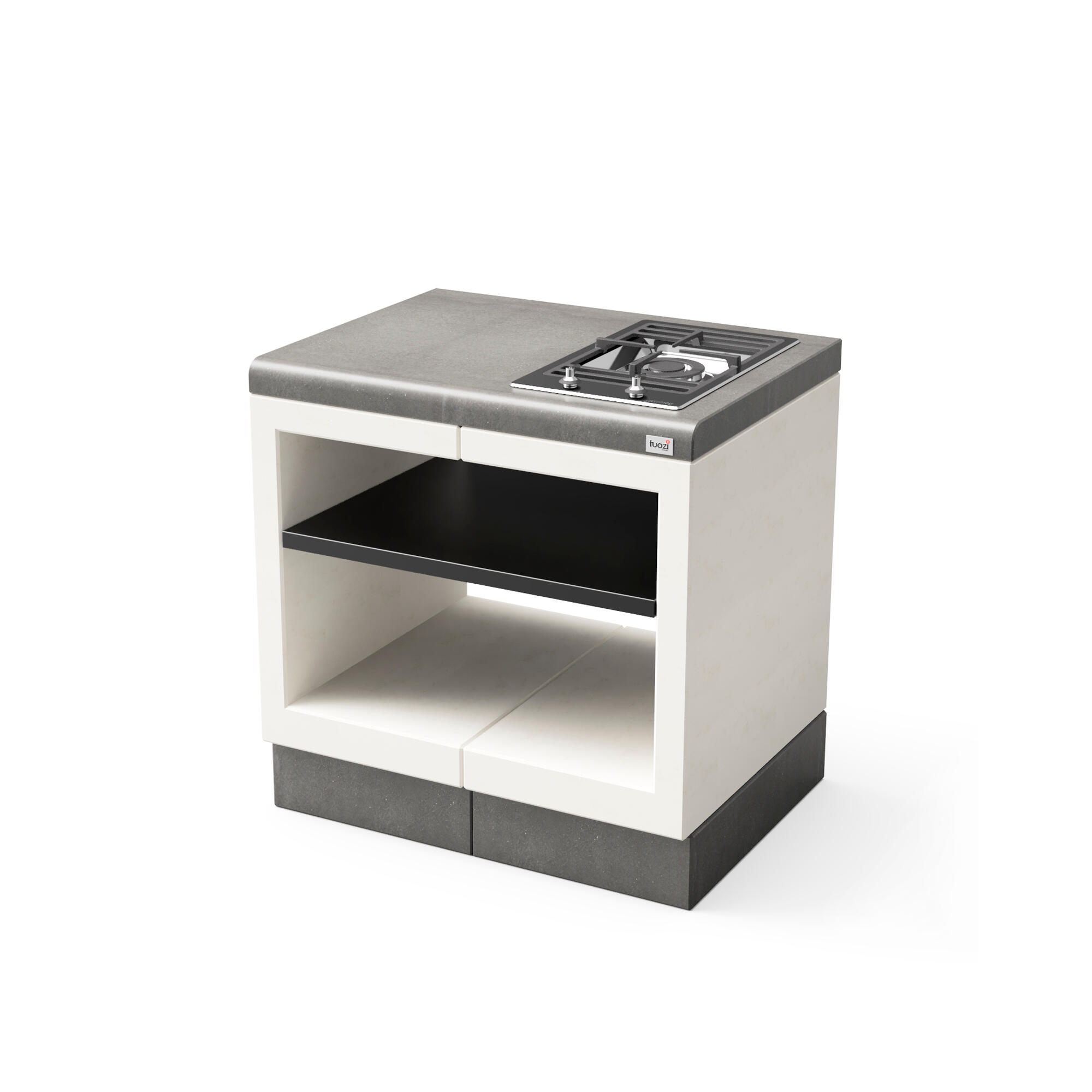 Modulo bancada kitaway [f] 84 gas smeg liso b/g