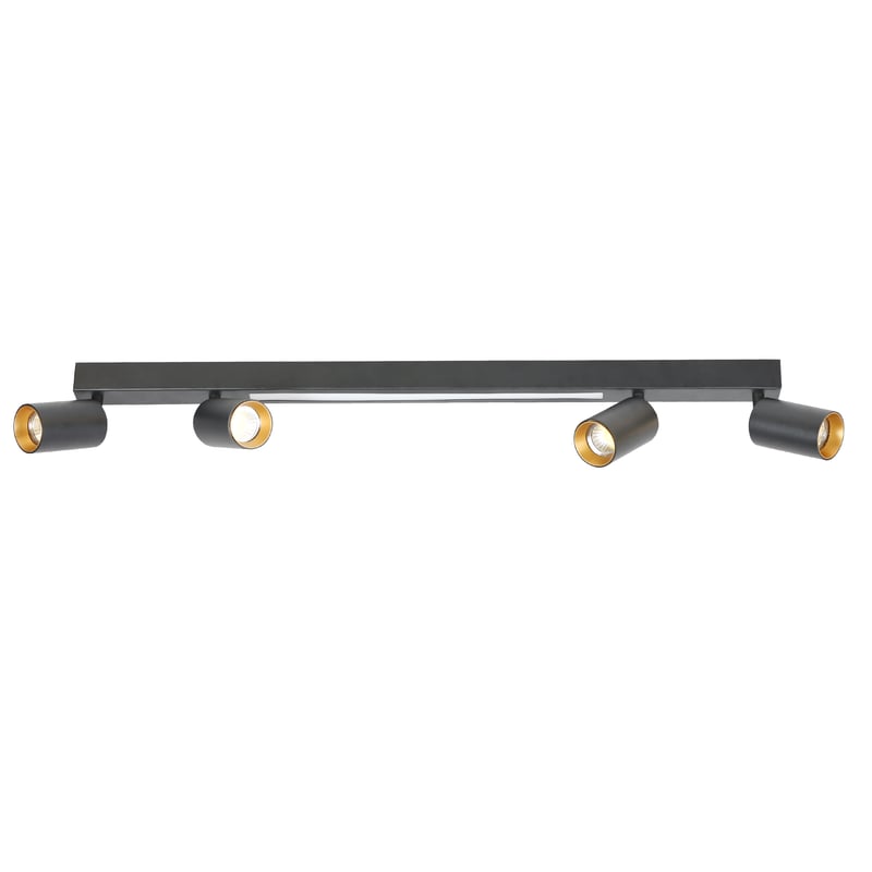 Listwa reflektorowa Perugia czarna 4 x GU10 LED Light Prestige