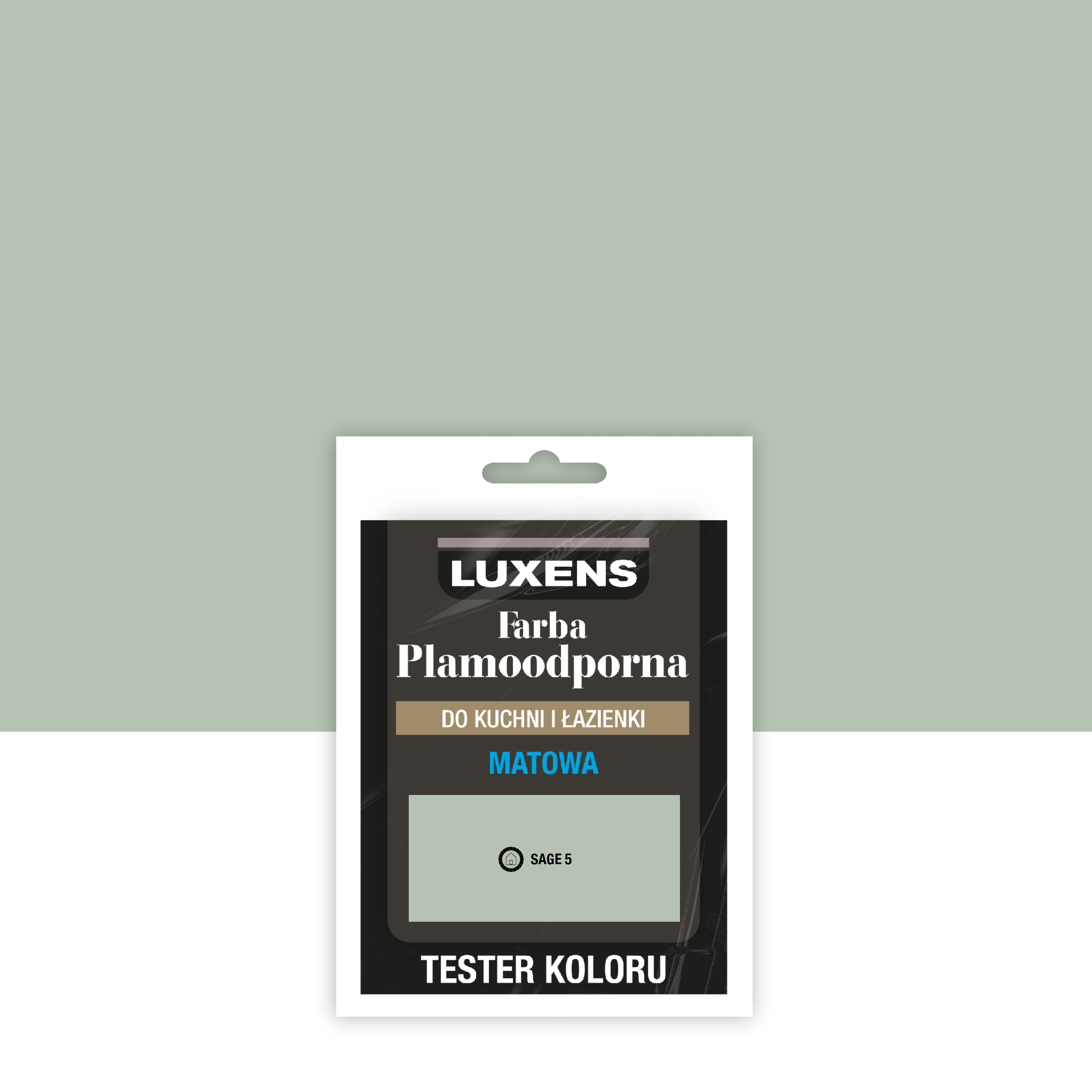Tester farby Luxens Plamoodporna do kuchni i łazienki Sage 5 25 ml