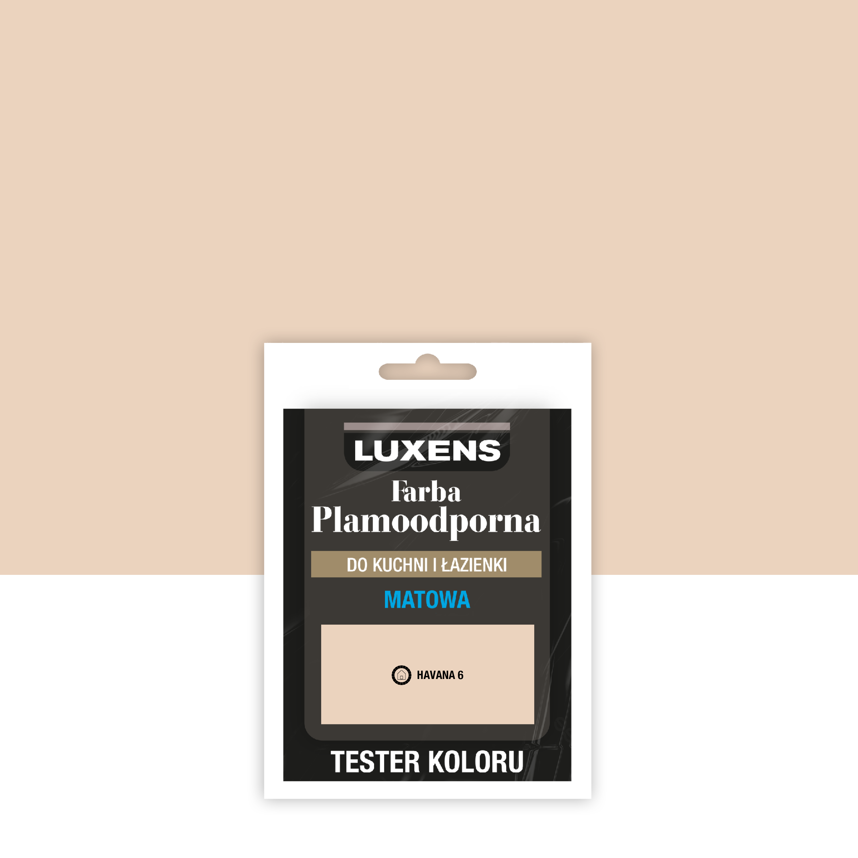 Tester farby Luxens Plamoodporna do kuchni i łazienki Havana 6 25 ml