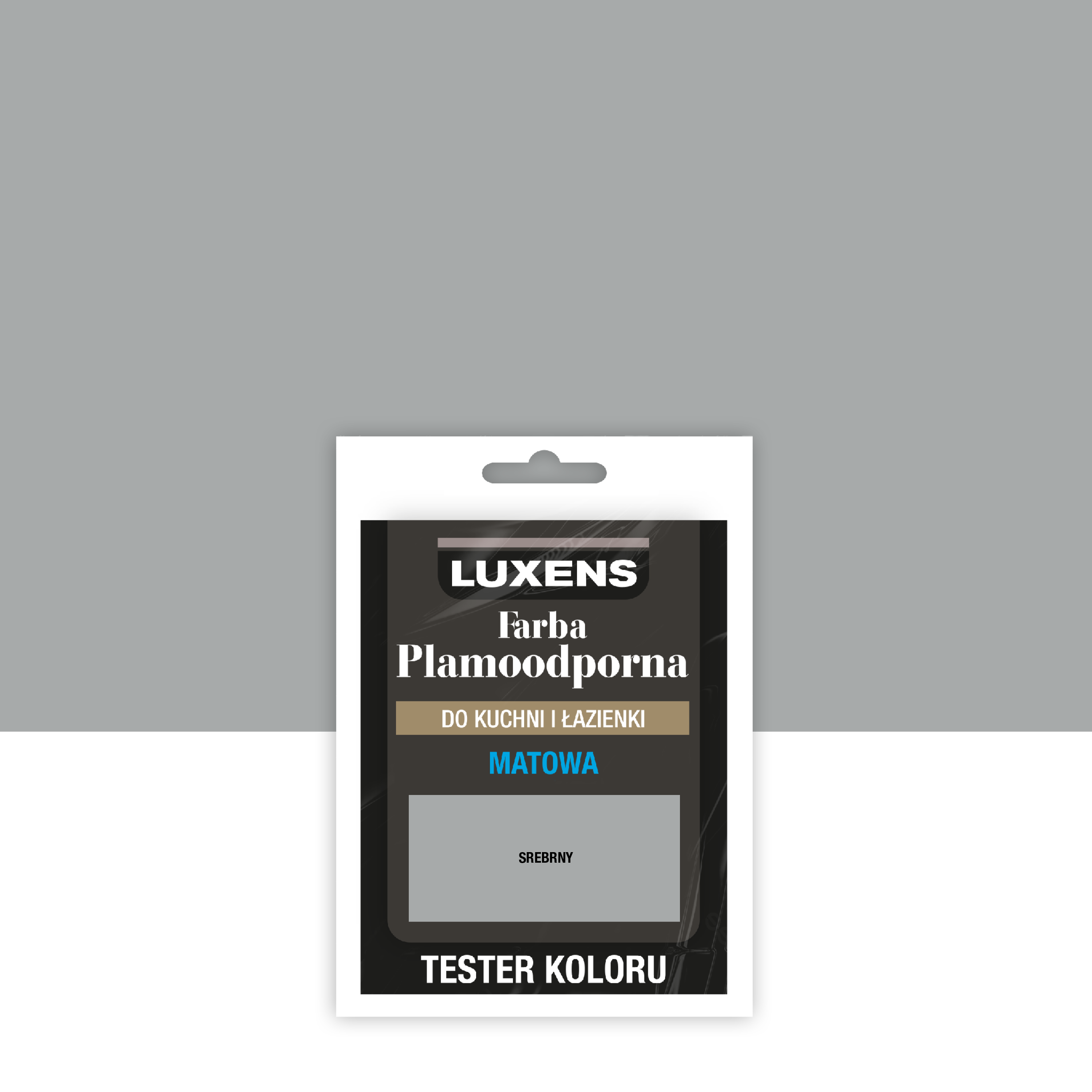 Tester farby Luxens Plamoodporna do kuchni i łazienki Srebrny 25 ml