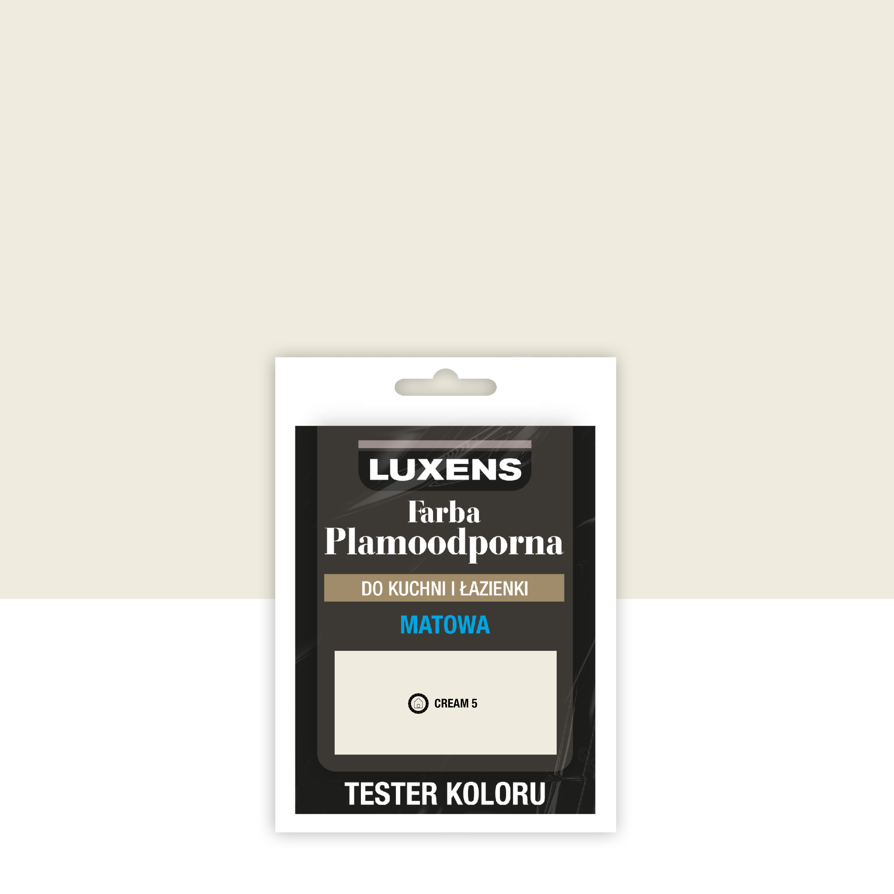 Tester farby Luxens Plamoodporna do kuchni i łazienki Cream 5 25 ml