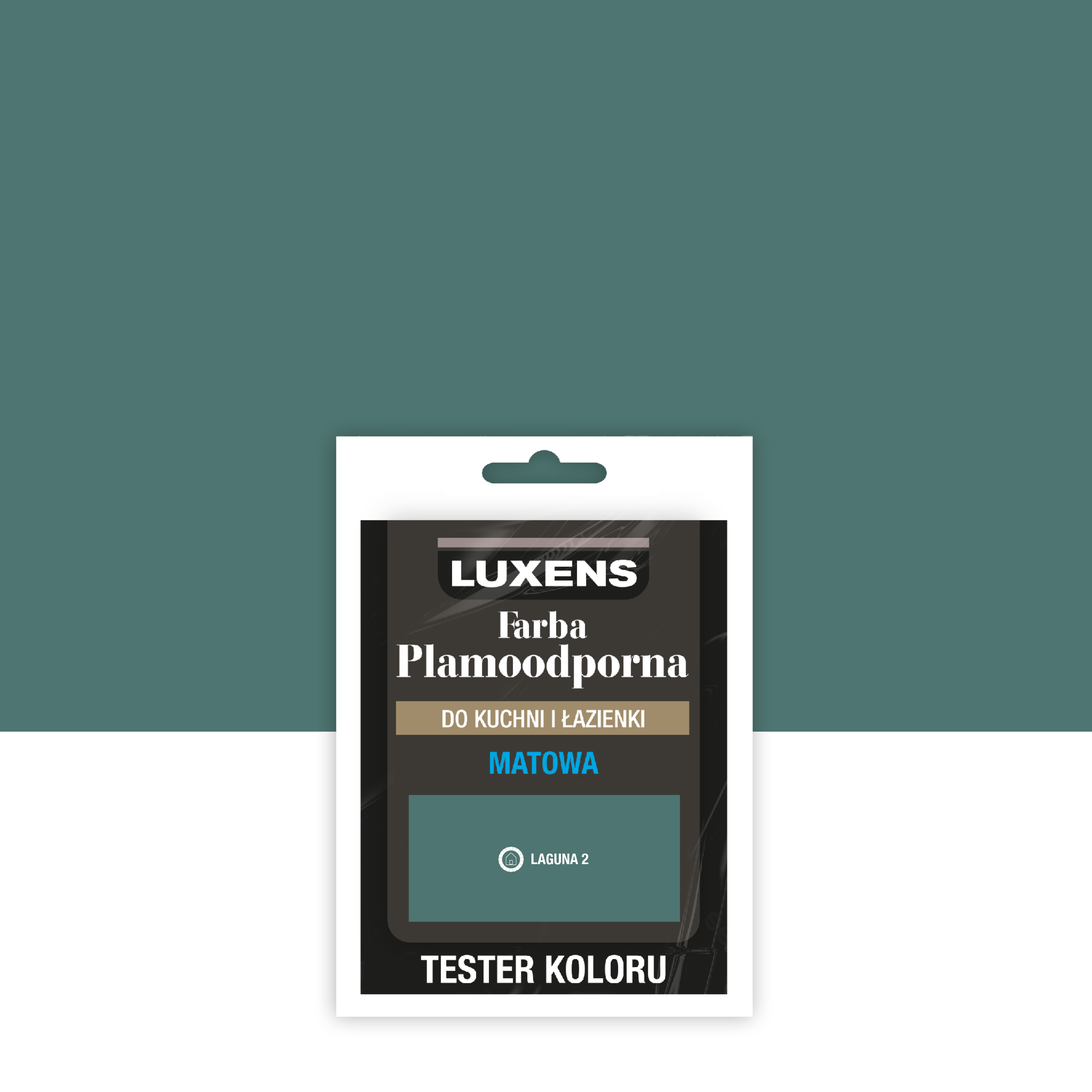 Tester farby Luxens Plamoodporna do kuchni i łazienki Laguna 2 25 ml