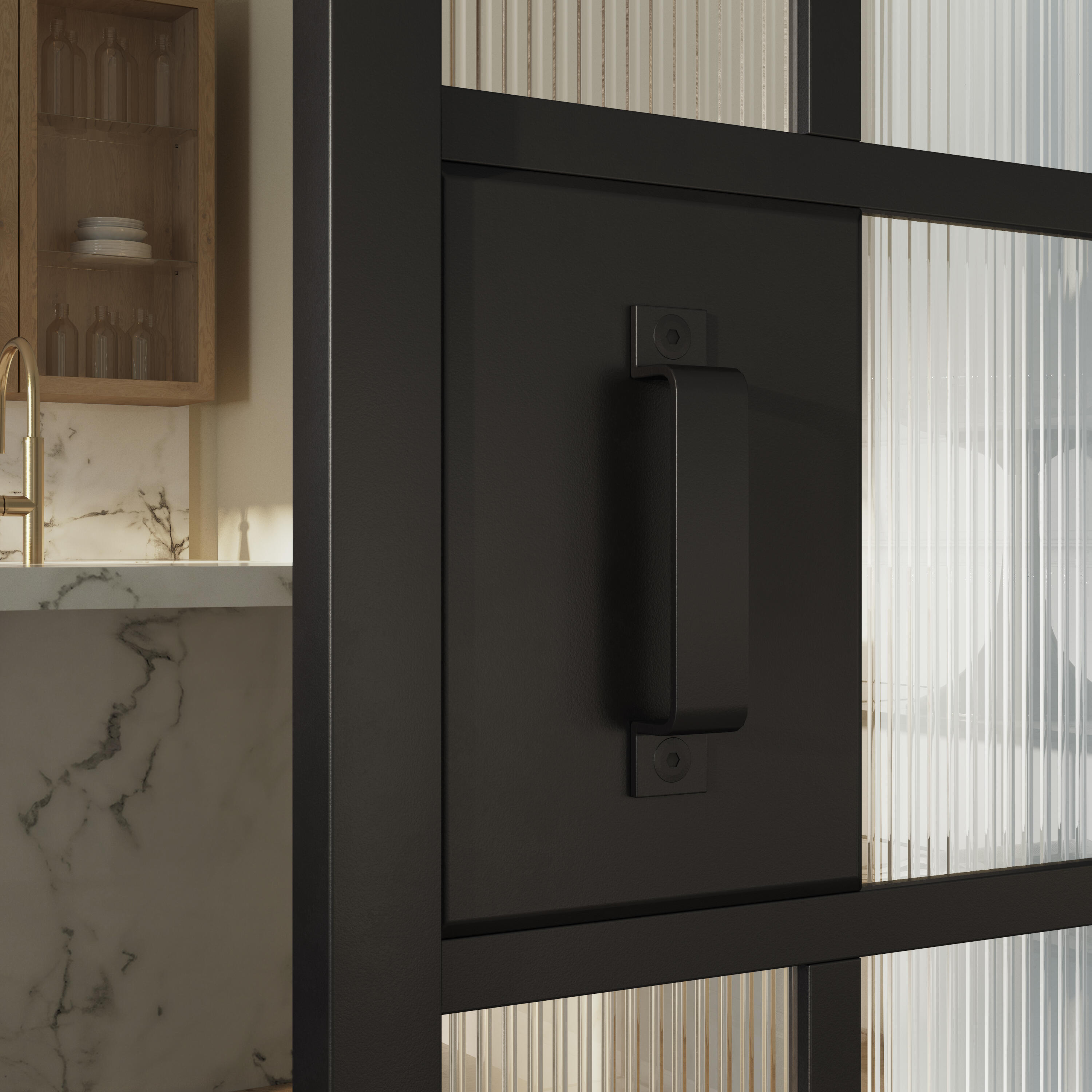 Porte coulissante Tamara alu vitrée, H.204 x 93 cm, ARTENS - 5
