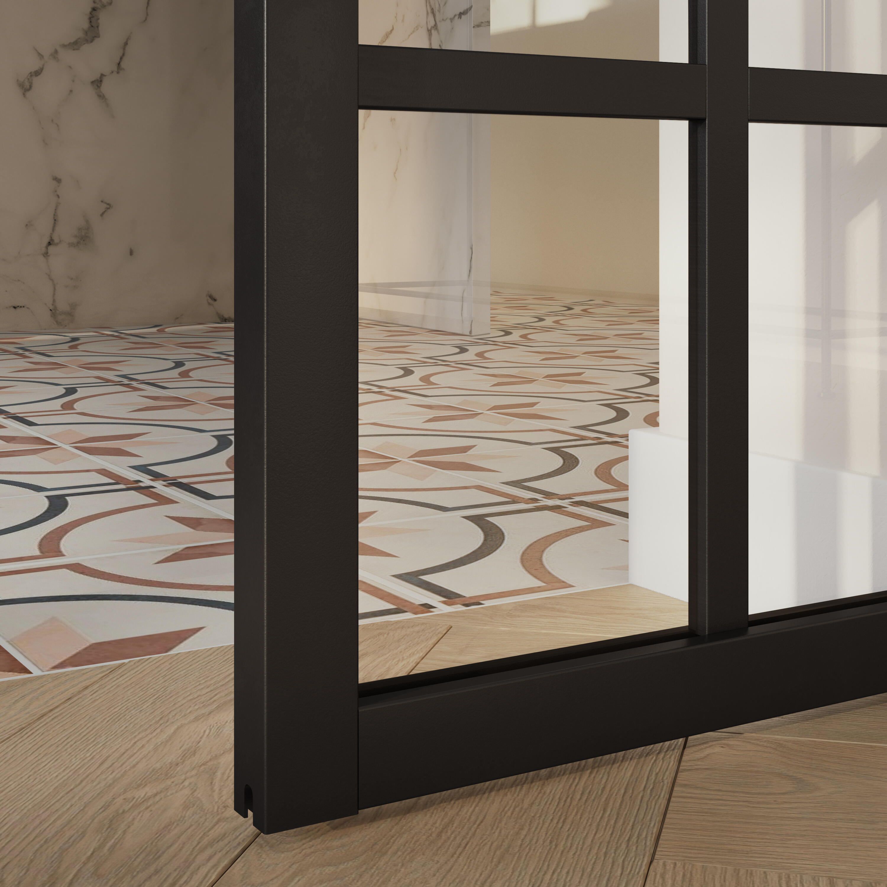 Porte coulissante Nina alu vitrée, H.204 x 83 cm, ARTENS - 6