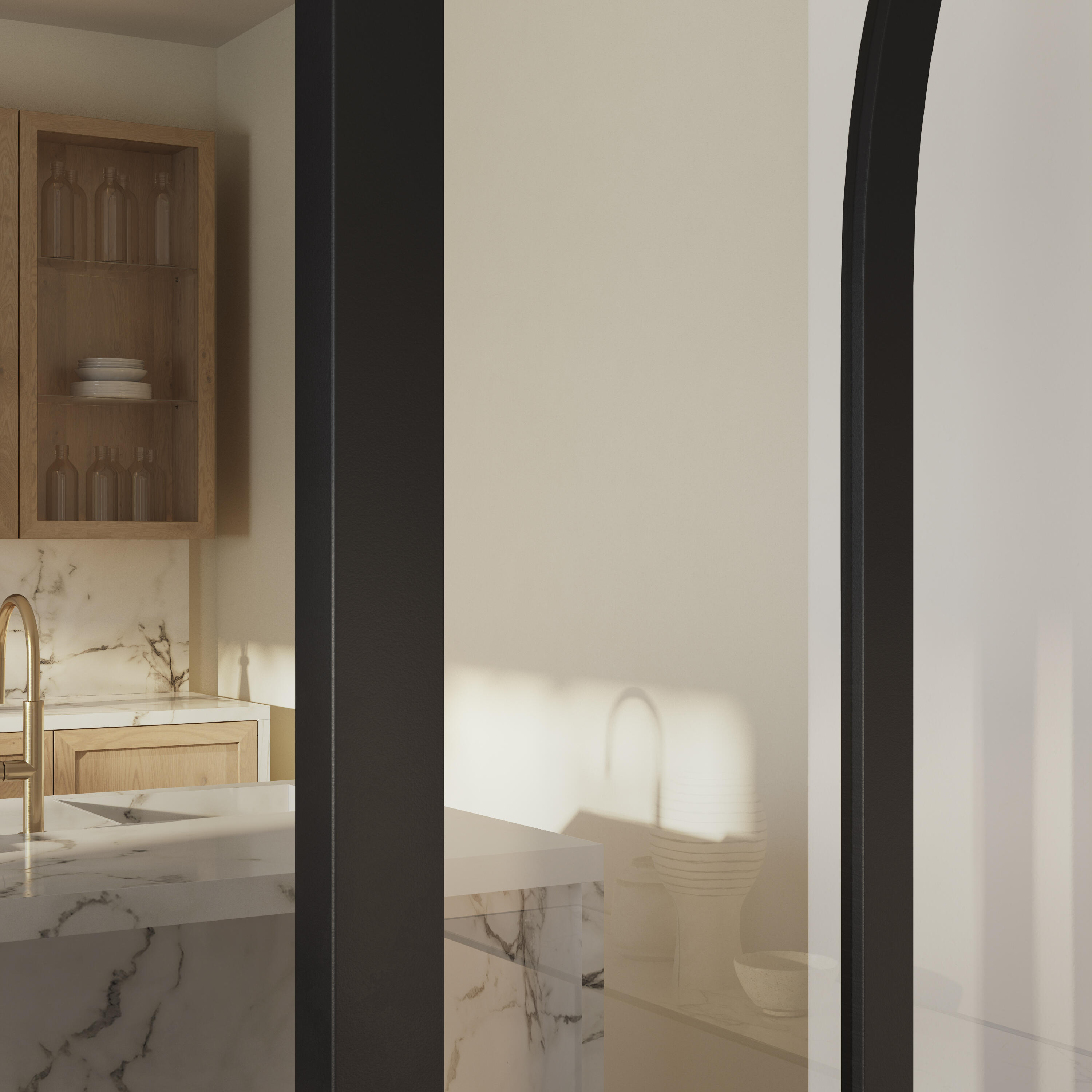 Porte coulissante Nina alu vitrée, H.204 x 83 cm, ARTENS - 7