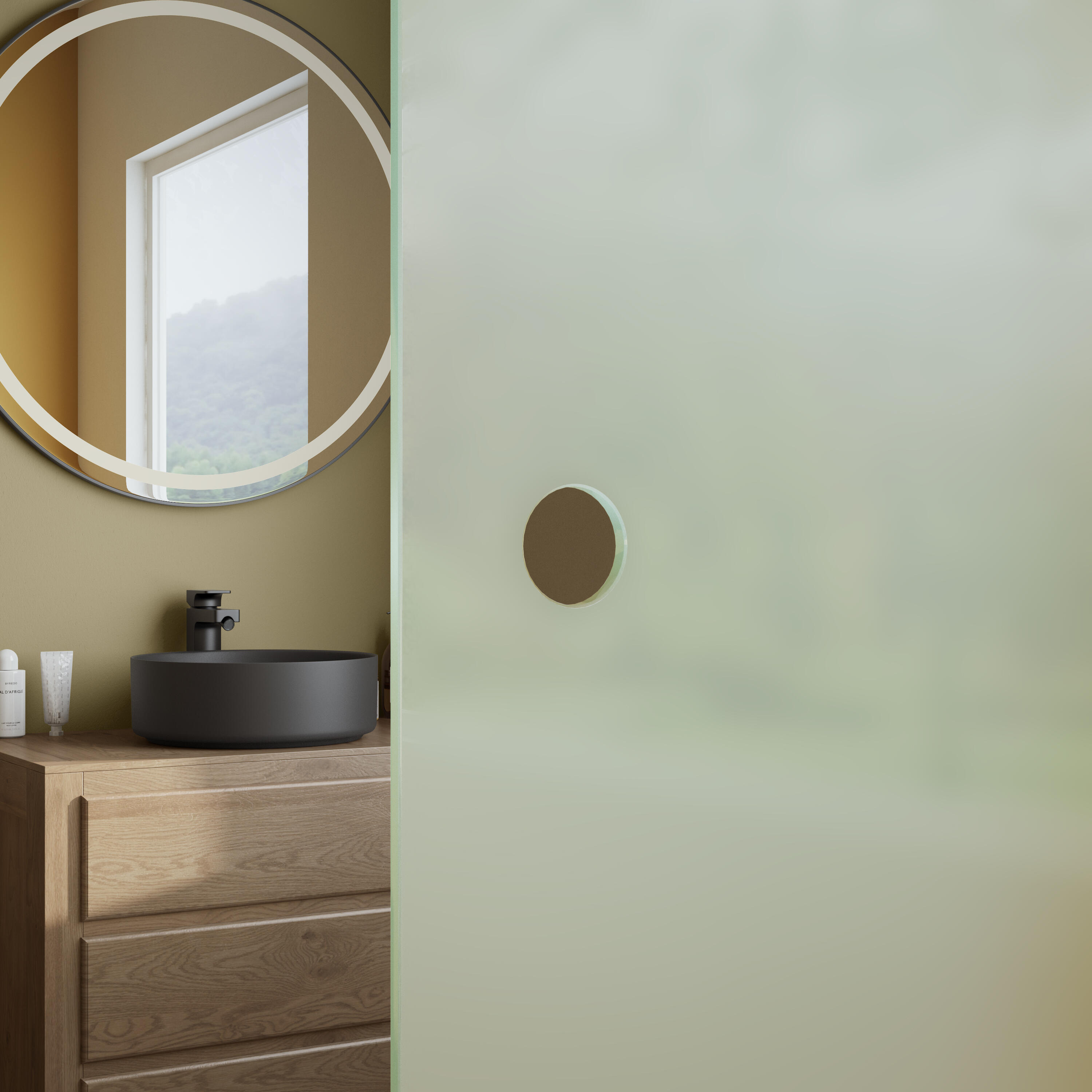 Puerta de interior corredera de cristal mate templado Artens Orlando anchura 83cm - 11
